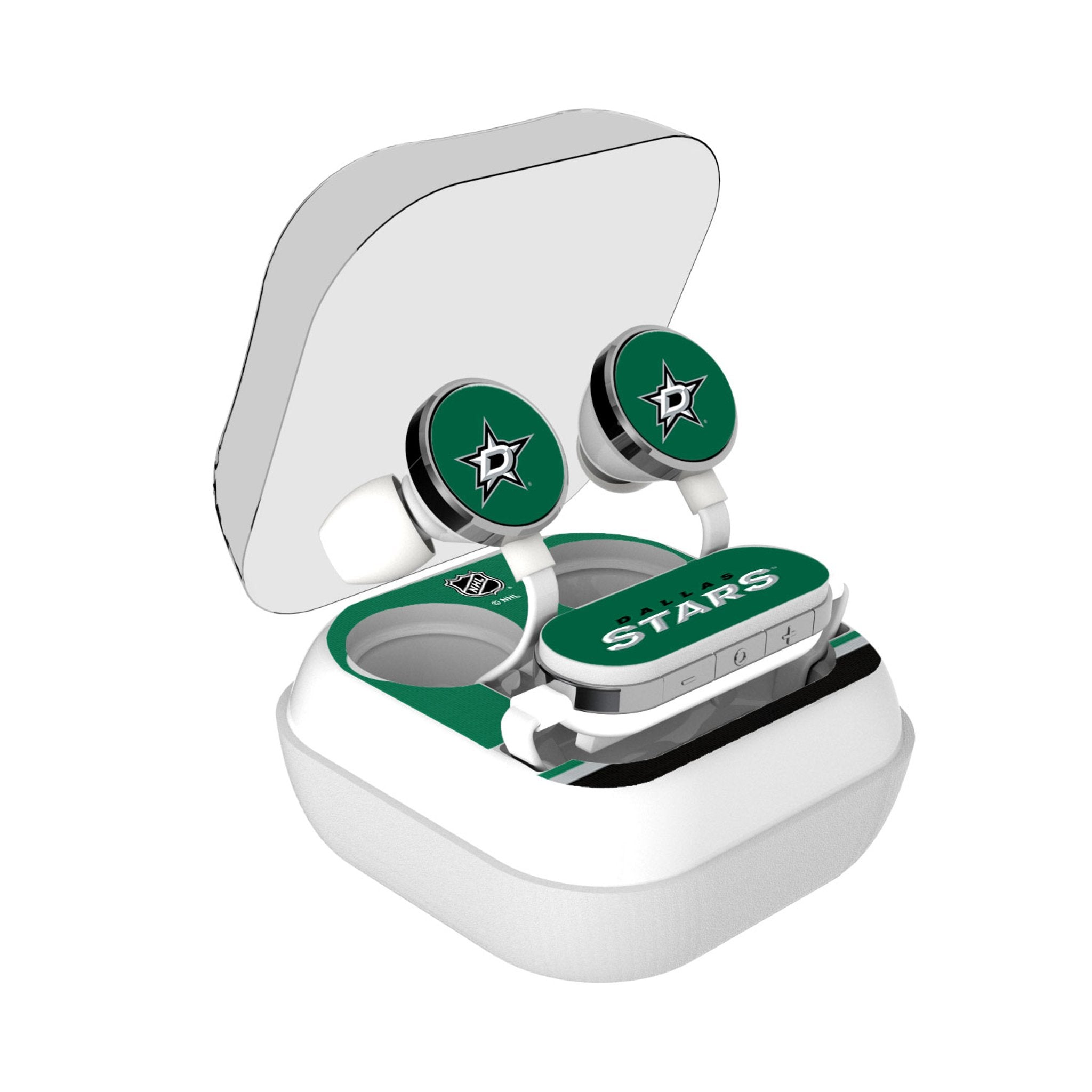 Dallas Stars Stripe Wireless Earbuds - Sports Gifts, Sports Memorabilia, Sports Collectibles, Fan Shop