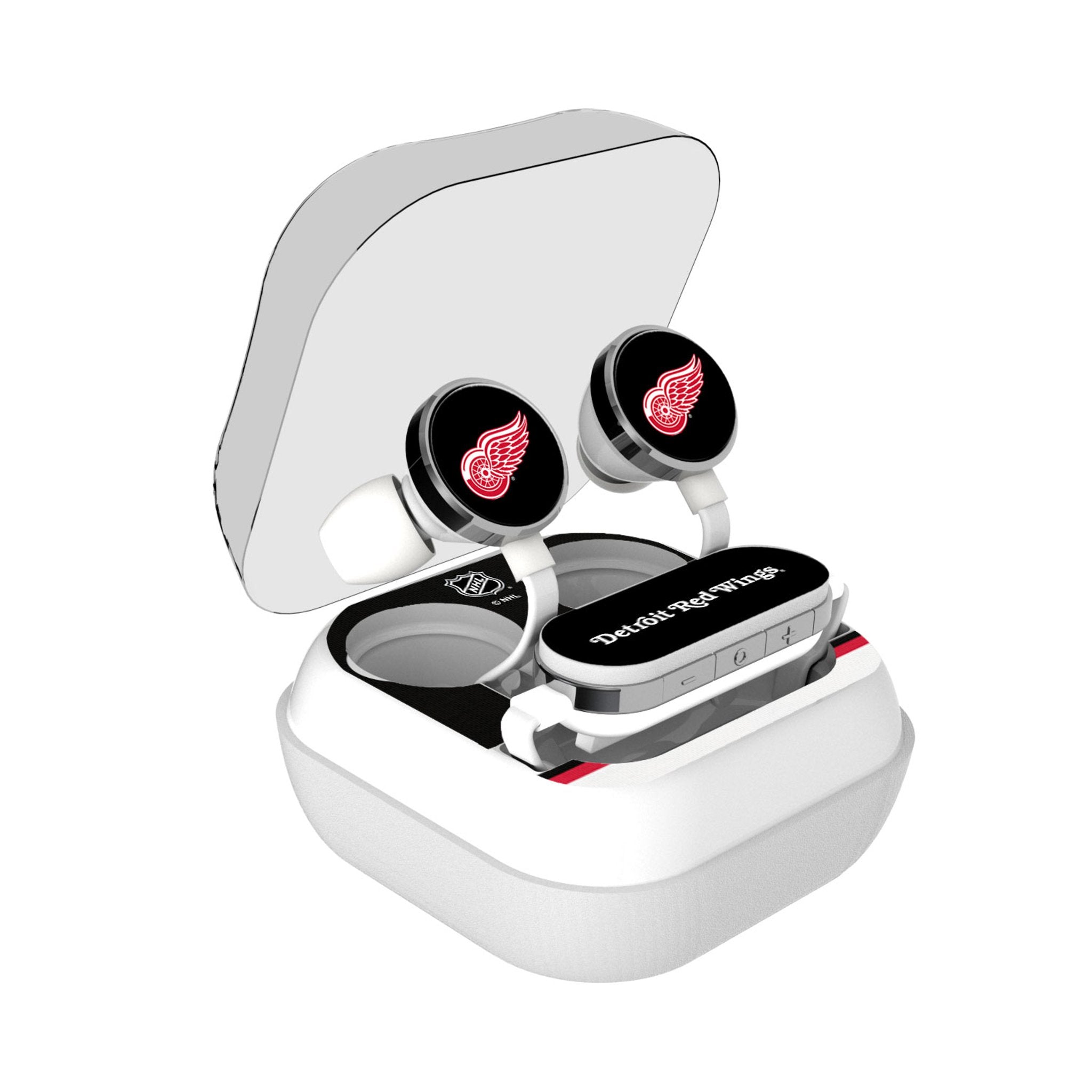 Detroit Red Wings Stripe Wireless Earbuds - Sports Gifts, Sports Memorabilia, Sports Collectibles, Fan Shop