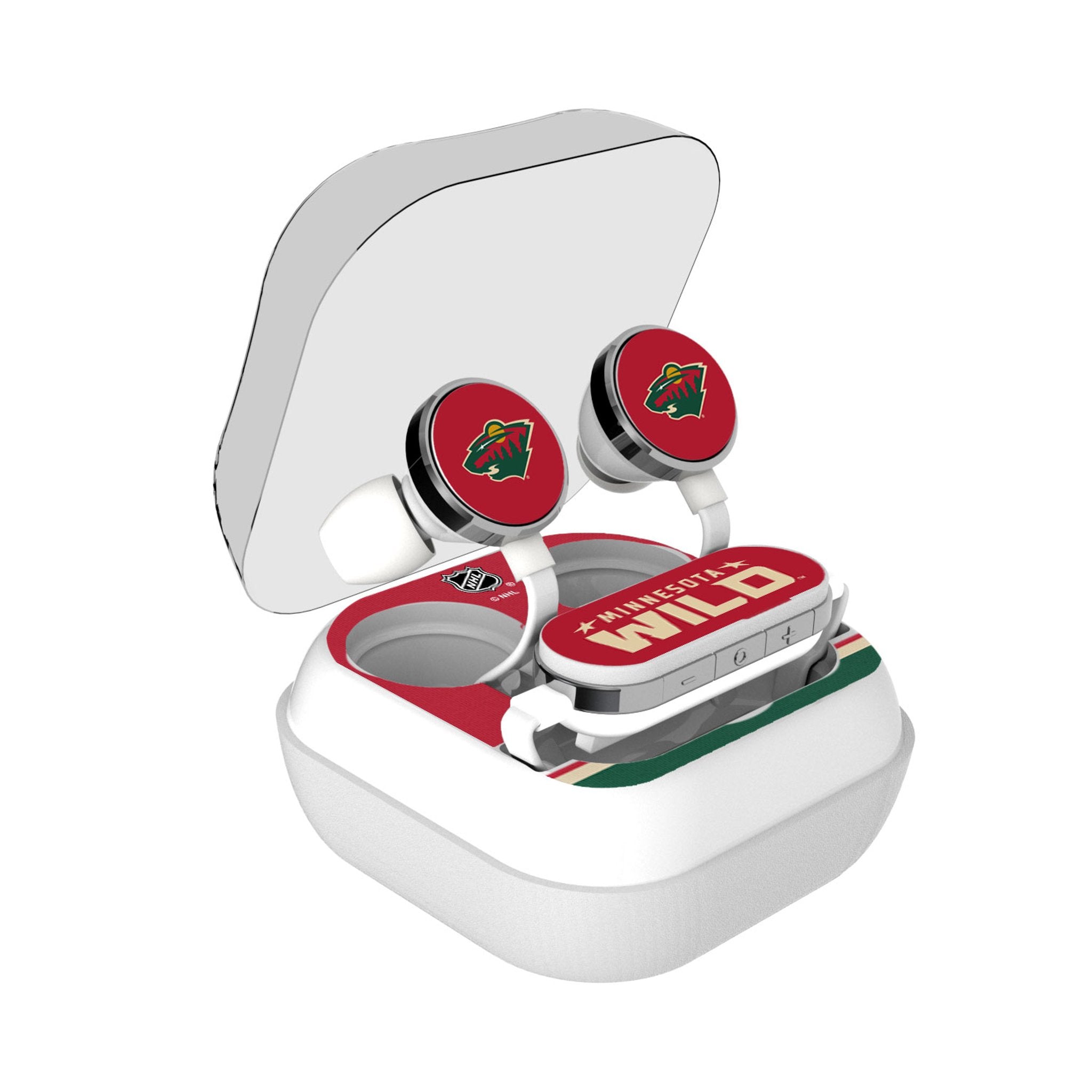 Minnesota Wild Stripe Wireless Earbuds - Sports Gifts, Sports Memorabilia, Sports Collectibles, Fan Shop