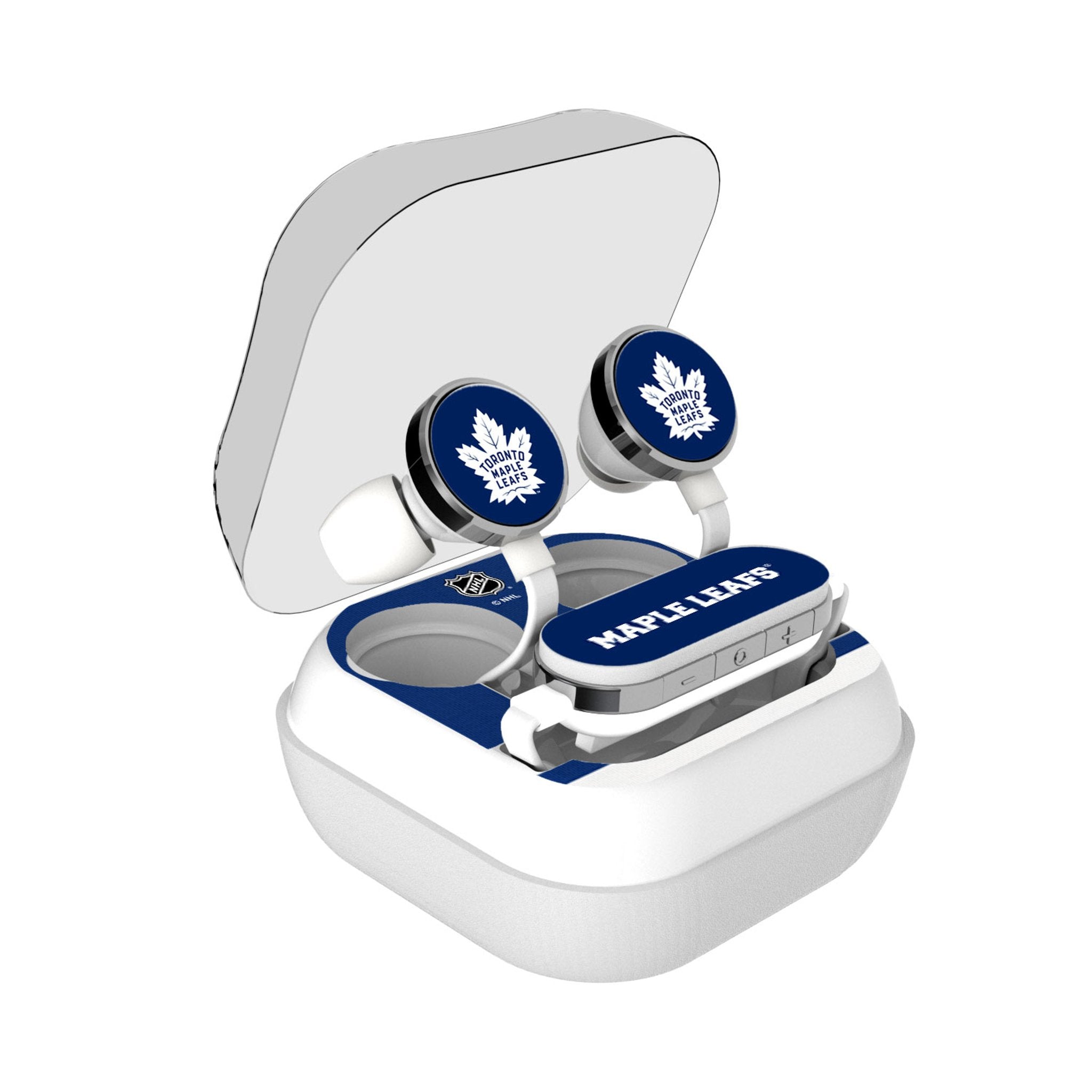 Toronto Maple Leafs Stripe Wireless Earbuds - Sports Gifts, Sports Memorabilia, Sports Collectibles, Fan Shop