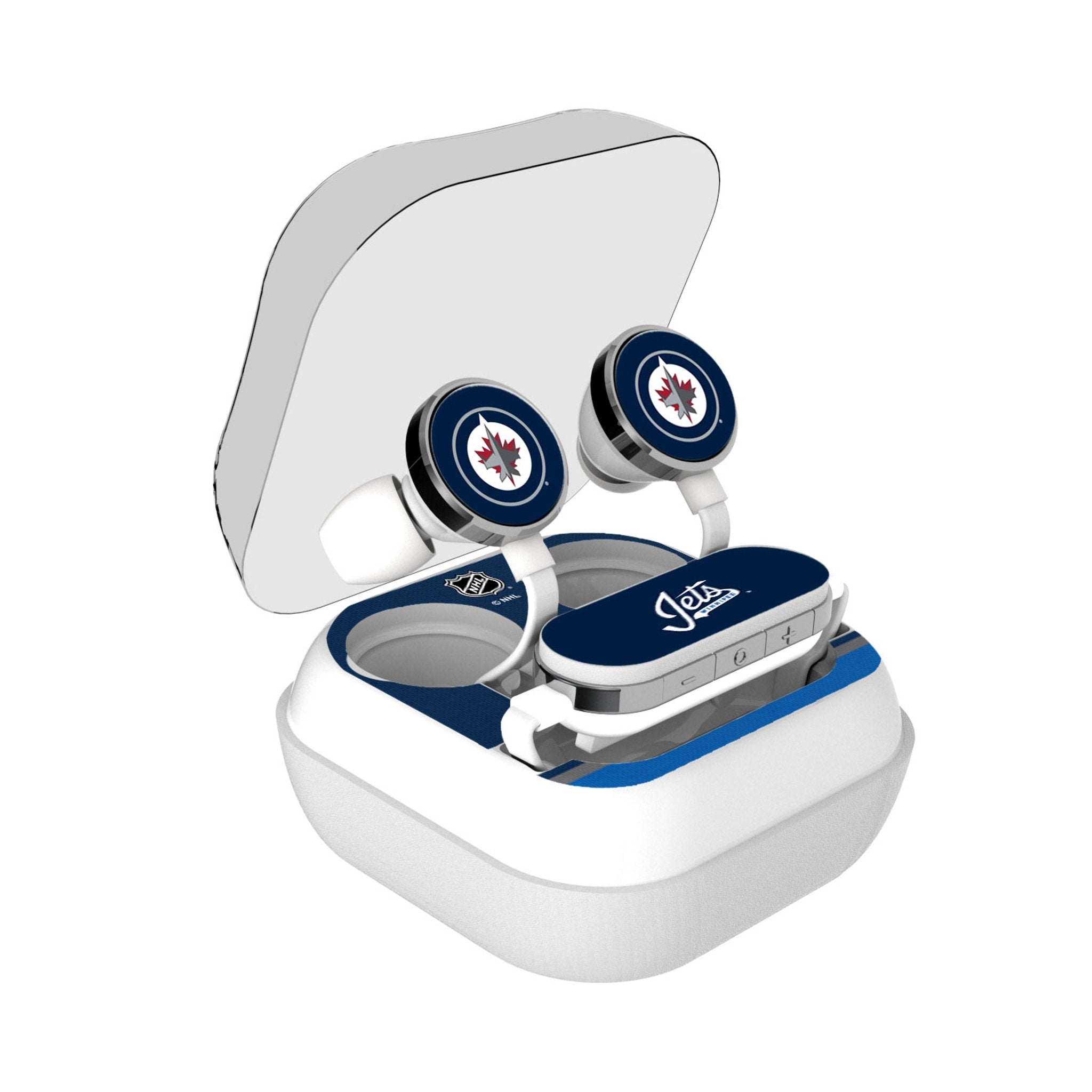 Winnipeg Jets Stripe Wireless Earbuds - Sports Gifts, Sports Memorabilia, Sports Collectibles, Fan Shop