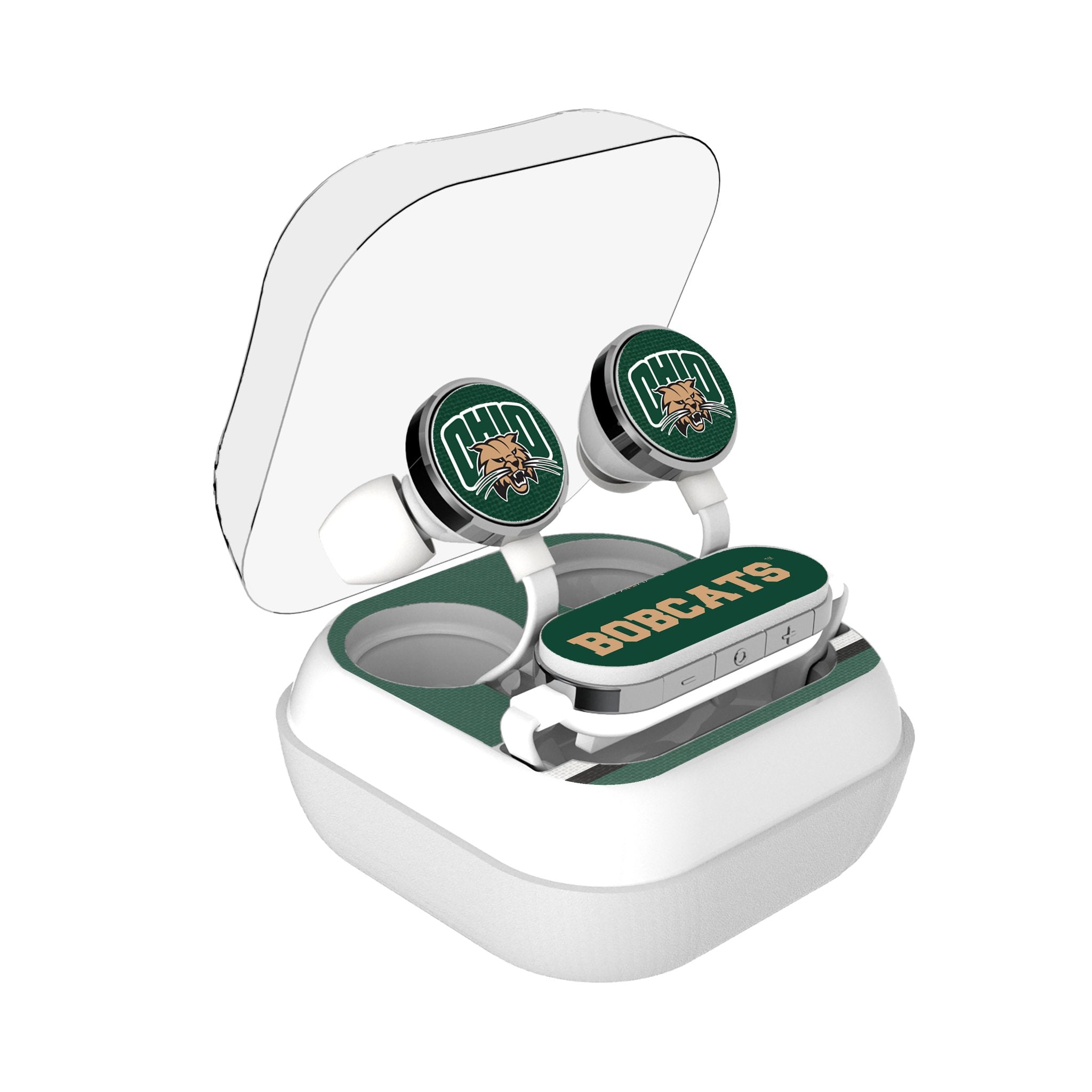 Ohio University Bobcats Stripe Wireless Earbuds - Sports Gifts, Sports Memorabilia, Sports Collectibles, Fan Shop