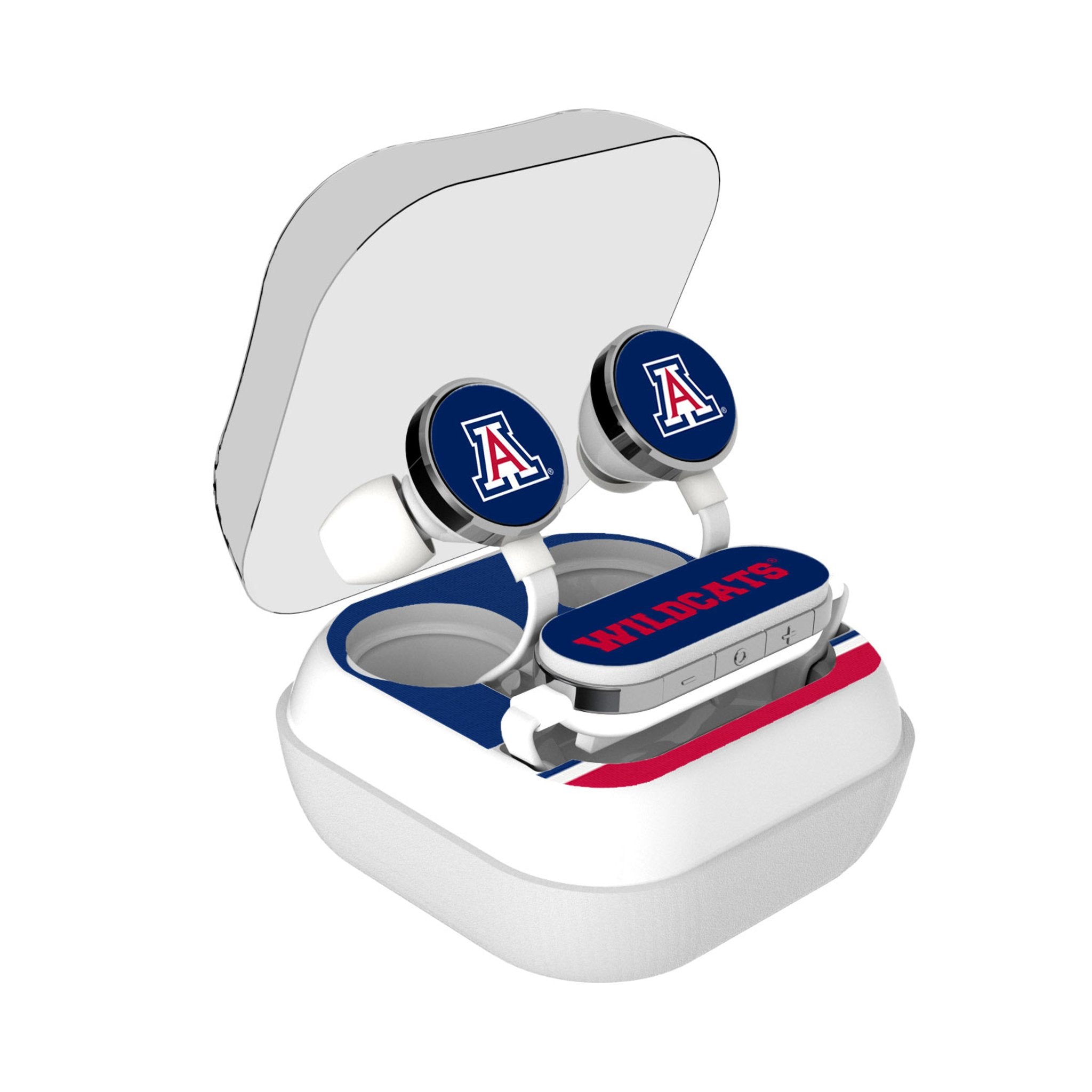 University of Arizona Wildcats Stripe Wireless Earbuds - Sports Gifts, Sports Memorabilia, Sports Collectibles, Fan Shop