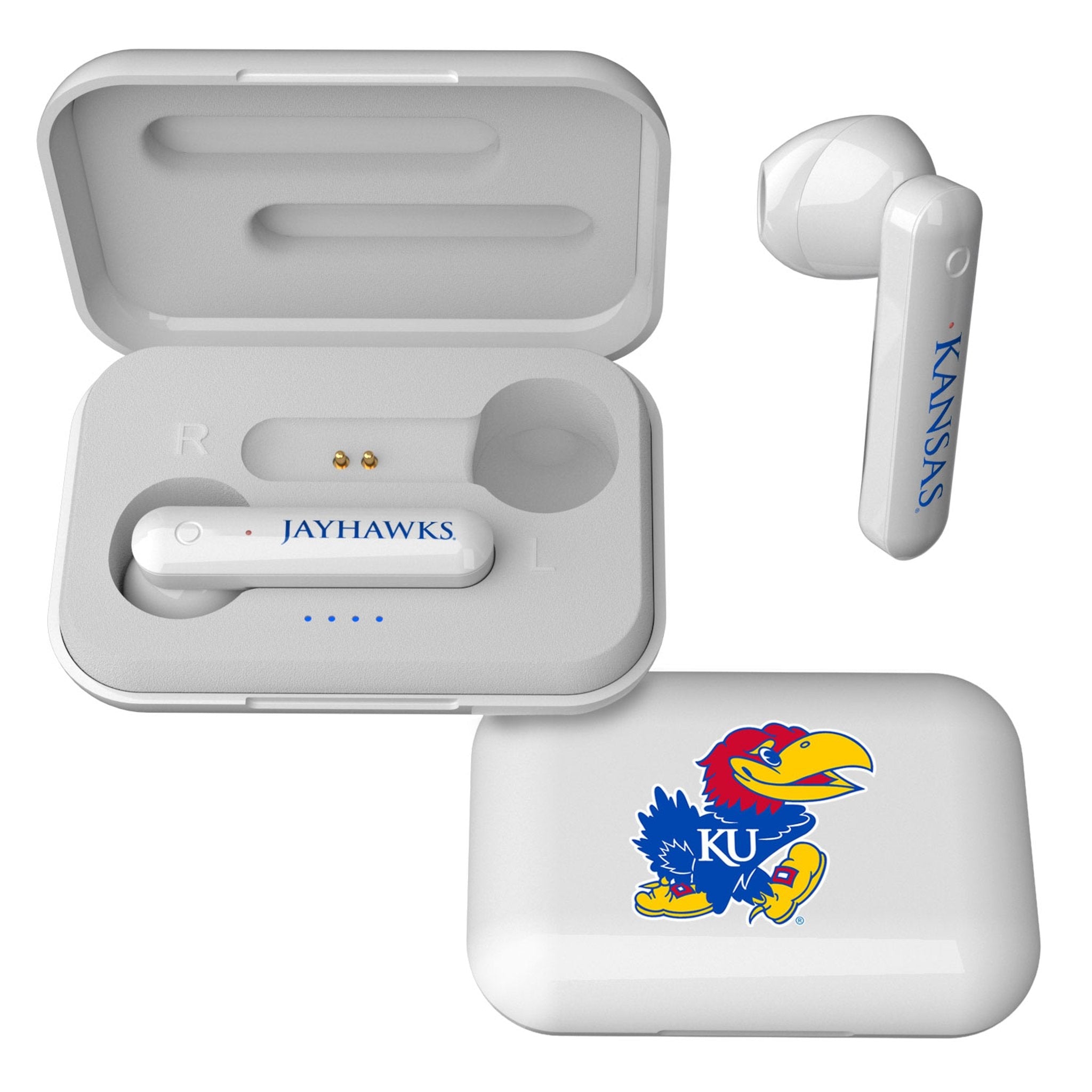University of Kansas Jayhawks Insignia Wireless TWS Earbuds - Sports Gifts, Sports Memorabilia, Sports Collectibles, Fan Shop