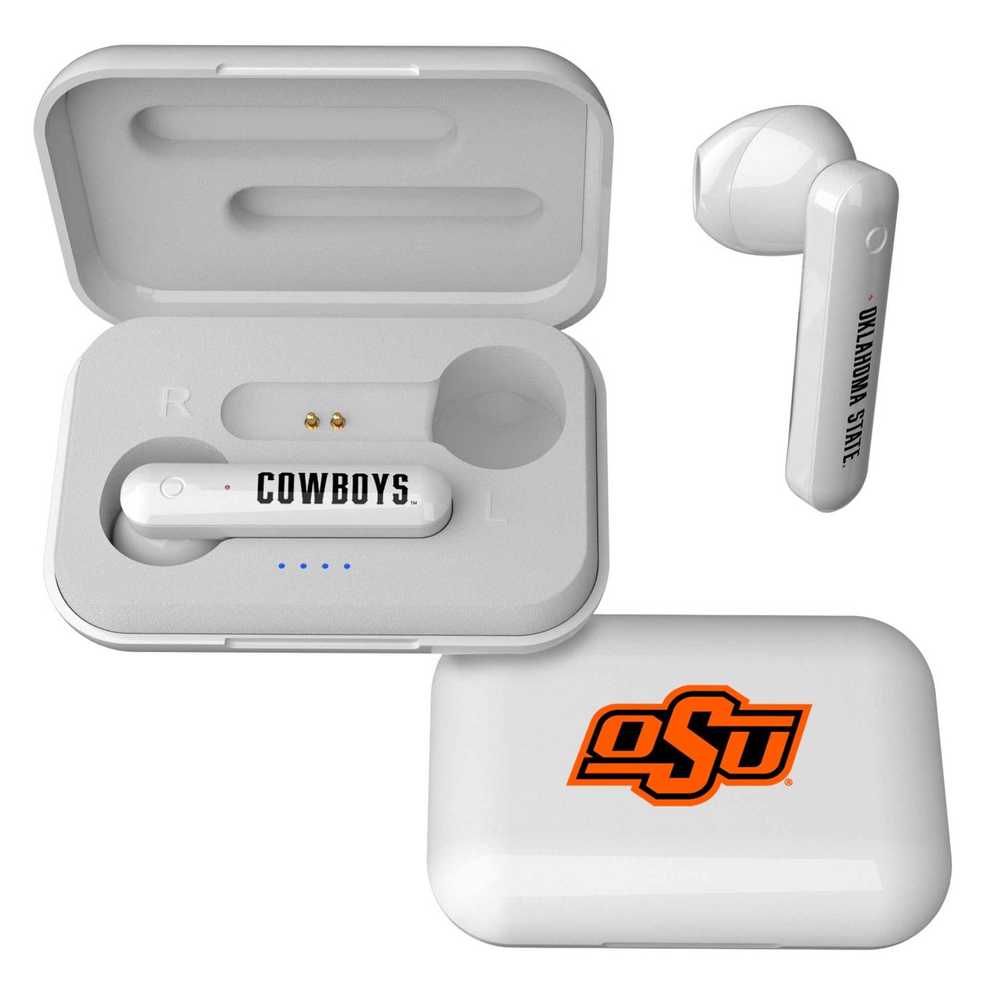 Oklahoma State University Cowboys Insignia Wireless TWS Earbuds - Sports Gifts, Sports Memorabilia, Sports Collectibles, Fan Shop
