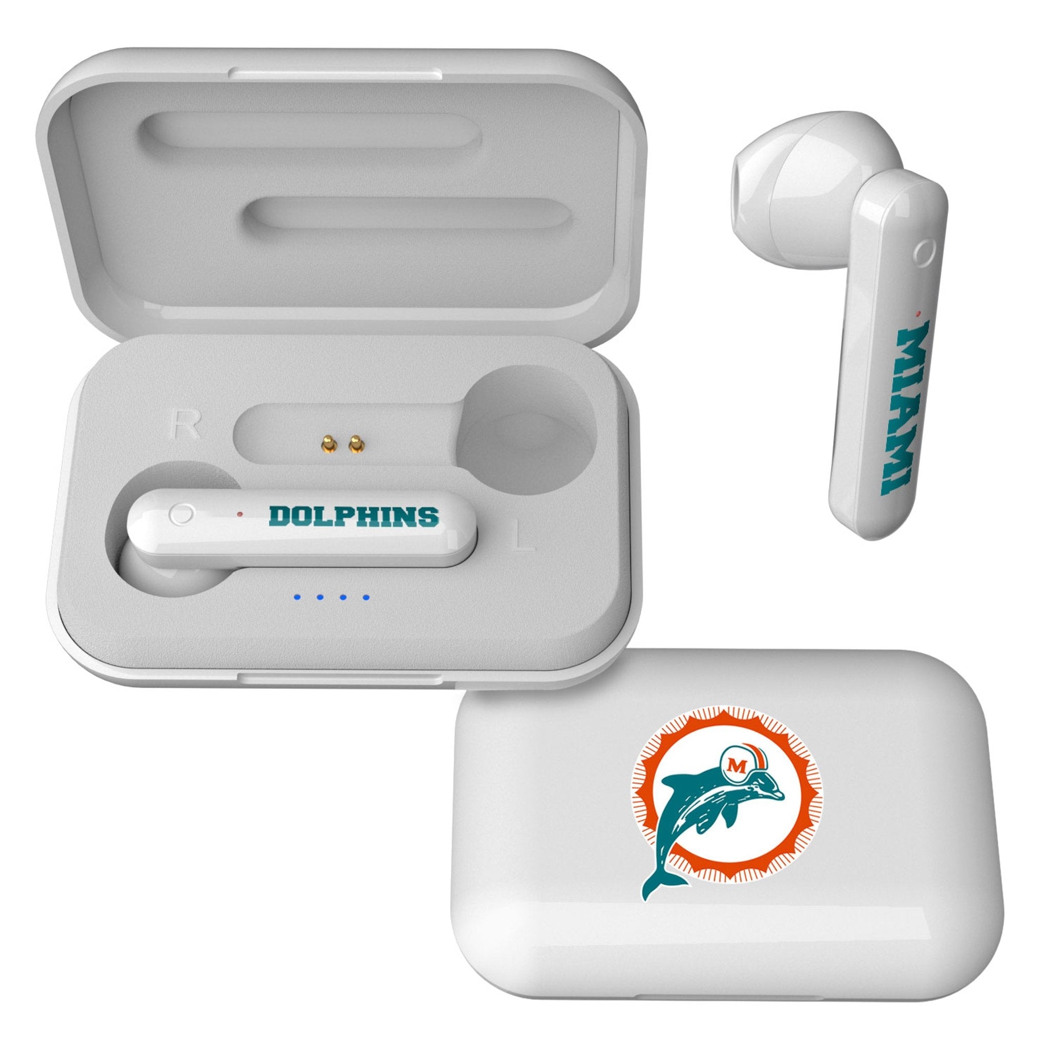 Miami Dolphins 1966-1973 Historic Collection Insignia Wireless TWS Earbuds - Sports Gifts, Sports Memorabilia, Sports Collectibles, Fan Shop
