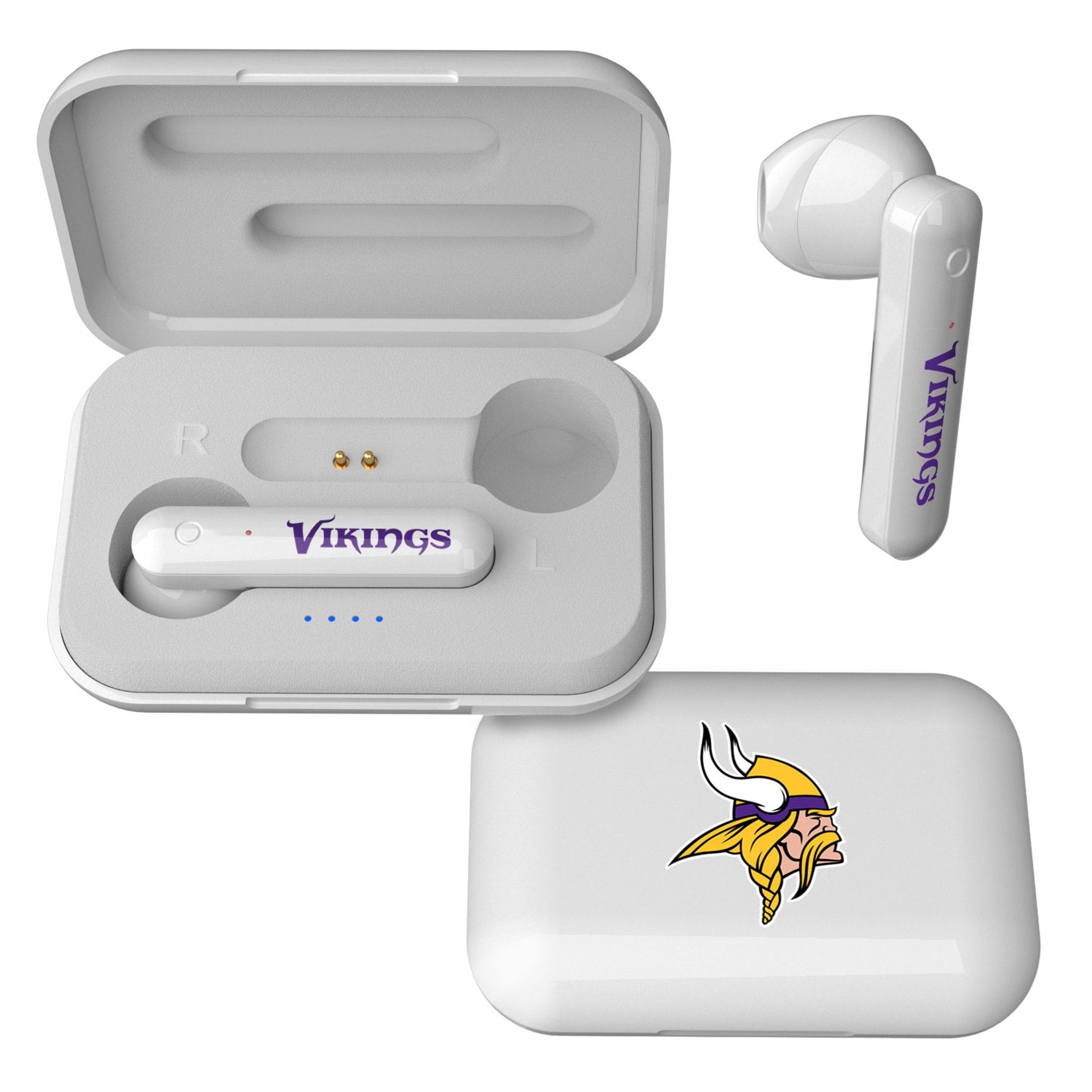 Minnesota Vikings Insignia Wireless TWS Earbuds - Sports Gifts, Sports Memorabilia, Sports Collectibles, Fan Shop