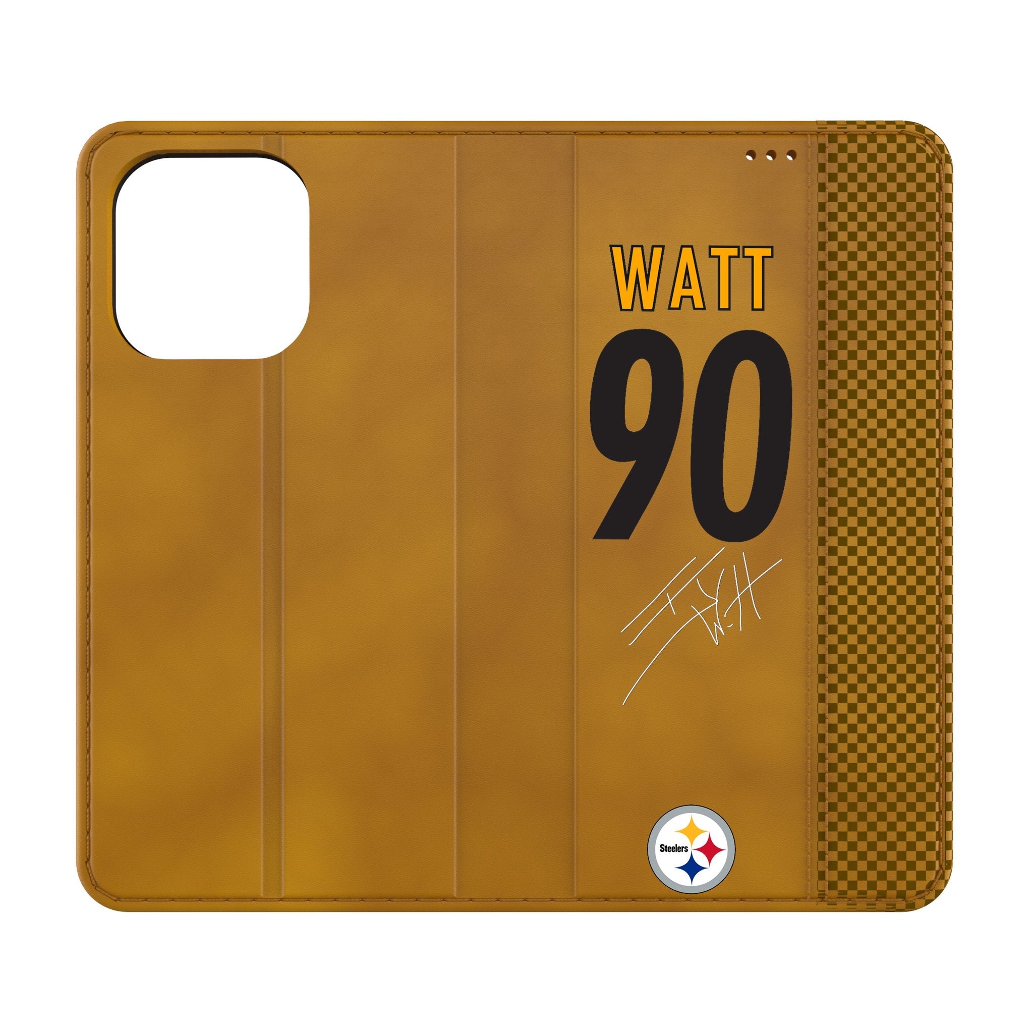 T.J. Watt Pittsburgh Steelers 90 Game Tactic Folio Phone Case for Apple iPhone - Sports Gifts, Sports Memorabilia, Sports Collectibles, Fan Shop