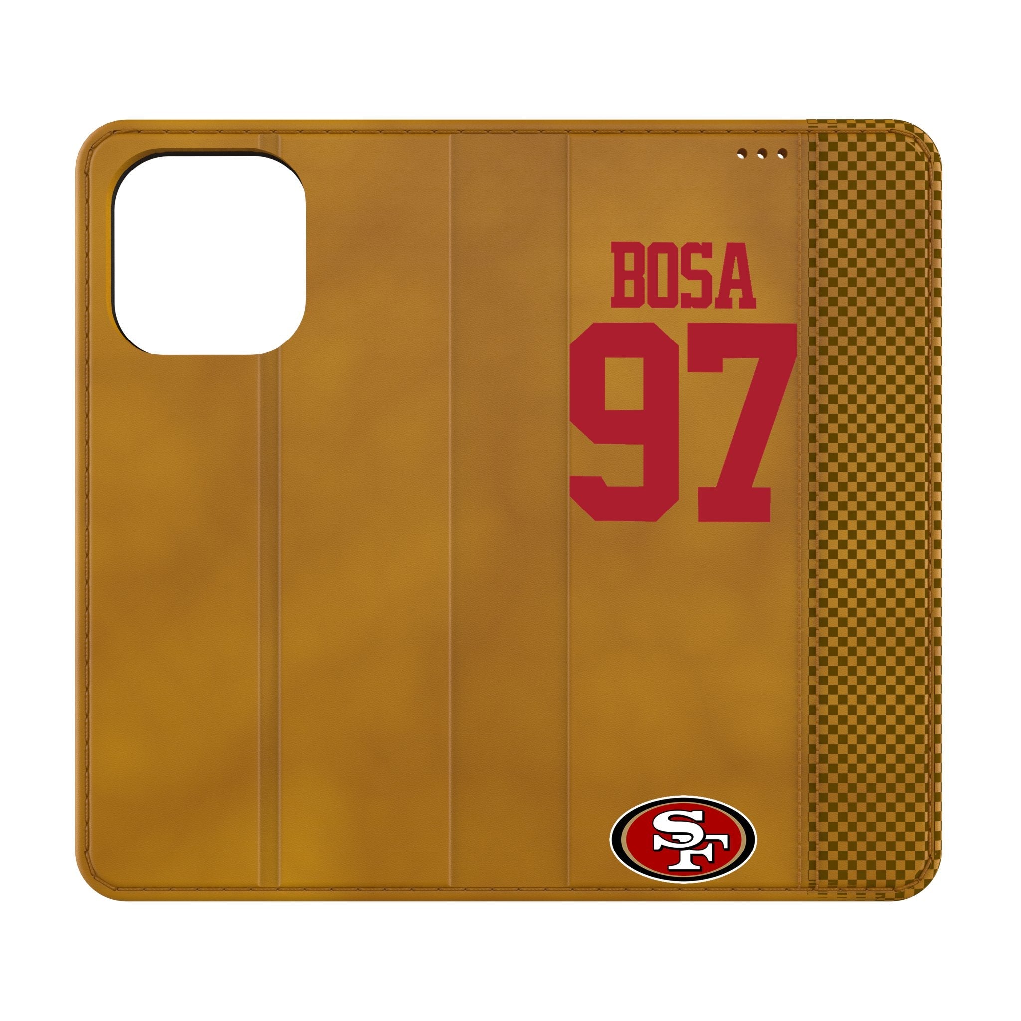 Nick Bosa San Francisco 49ers 97 Game Tactic Folio Phone Case for Apple iPhone - Sports Gifts, Sports Memorabilia, Sports Collectibles, Fan Shop