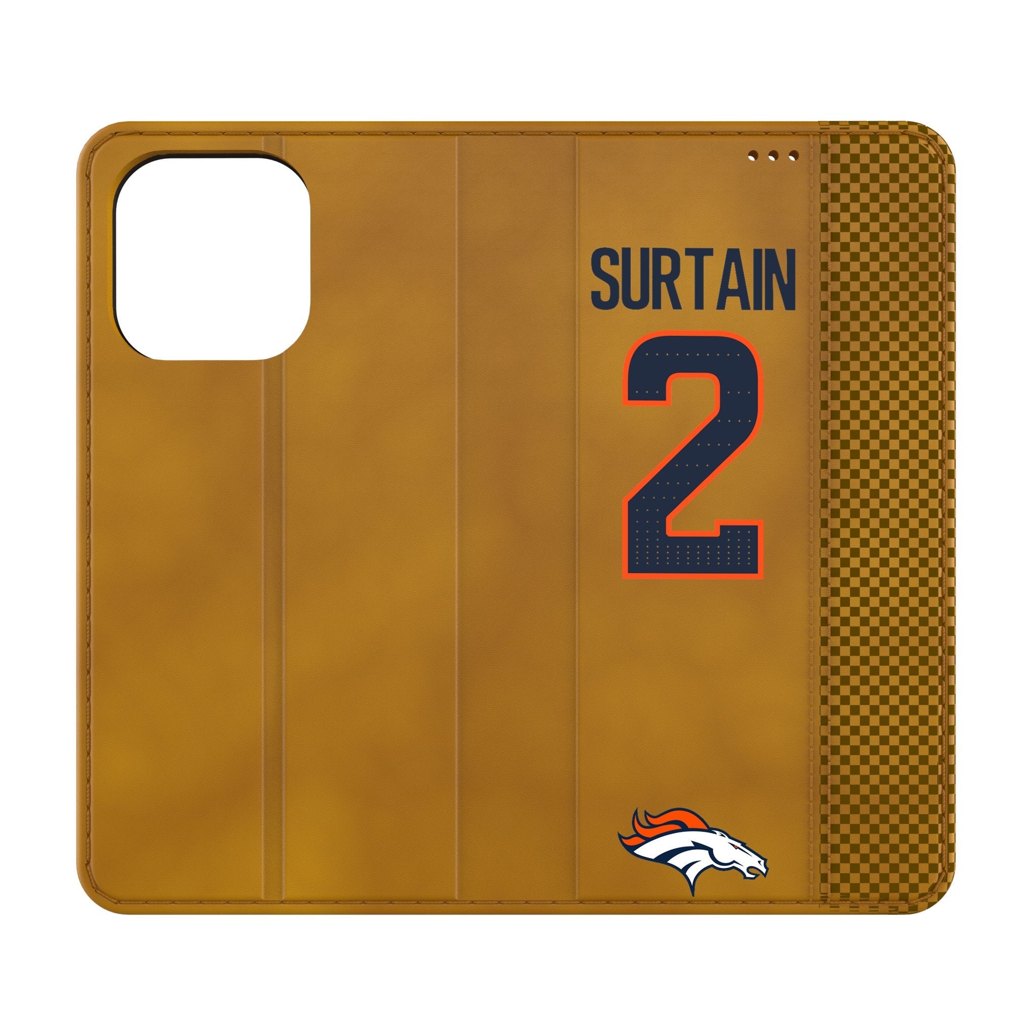 Pat Surtain II Denver Broncos 2 Game Tactic Folio Phone Case for Apple iPhone - Sports Gifts, Sports Memorabilia, Sports Collectibles, Fan Shop