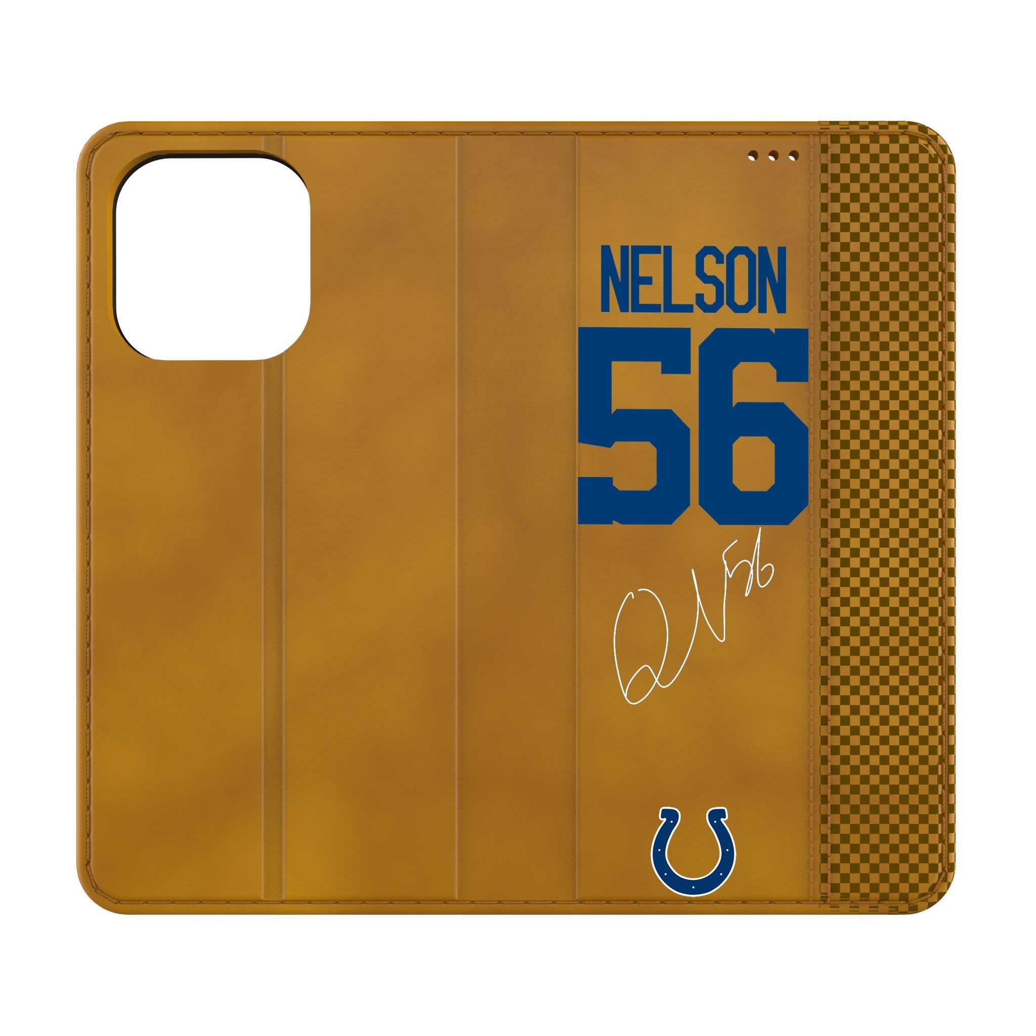 Quenton Nelson Indianapolis Colts 56 Game Tactic Folio Phone Case for Apple iPhone - Sports Gifts, Sports Memorabilia, Sports Collectibles, Fan Shop