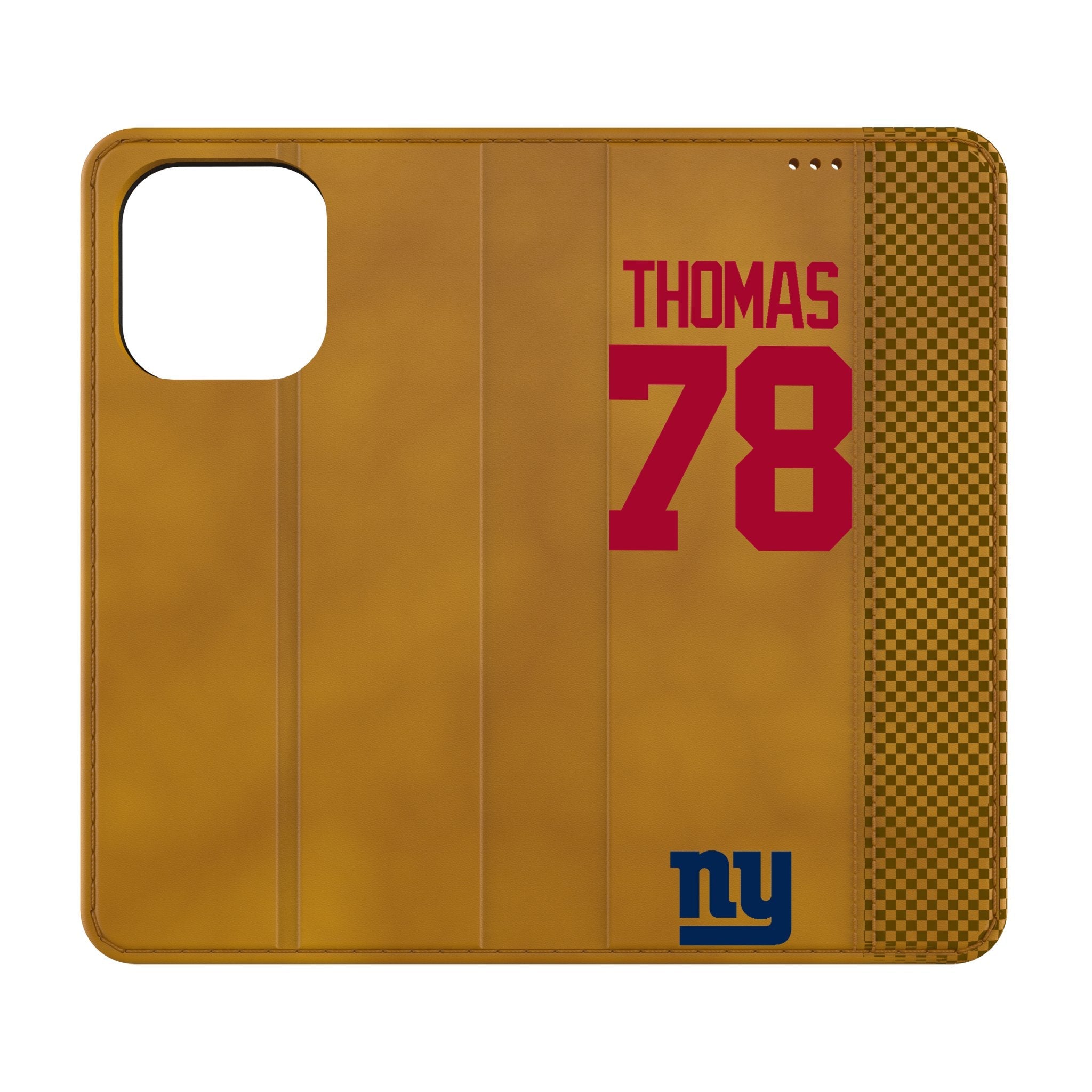 Andrew Thomas New York Giants 78 Game Tactic Folio Phone Case for Apple iPhone - Sports Gifts, Sports Memorabilia, Sports Collectibles, Fan Shop