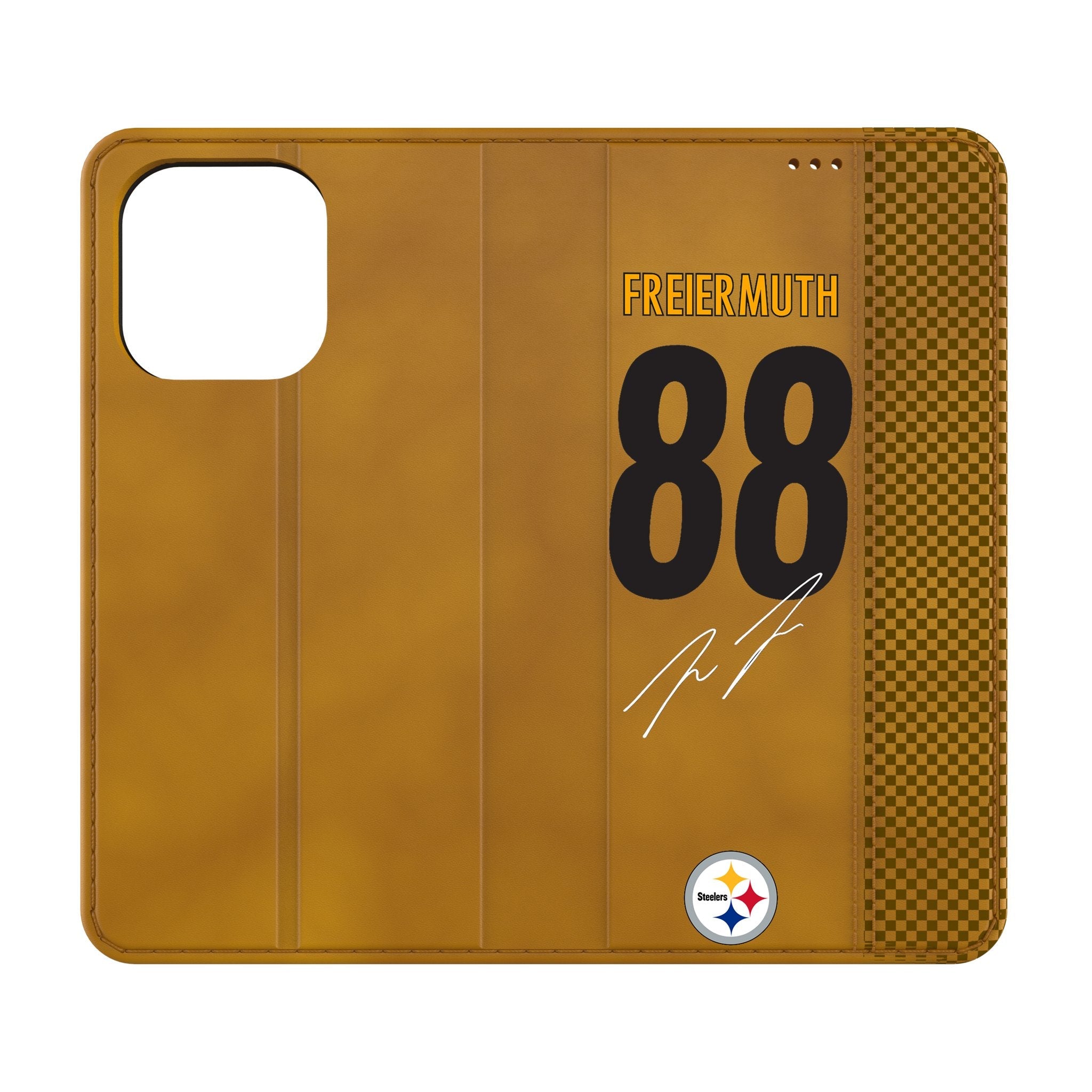 Pat Freiermuth Pittsburgh Steelers 88 Game Tactic Folio Phone Case for Apple iPhone - Sports Gifts, Sports Memorabilia, Sports Collectibles, Fan Shop