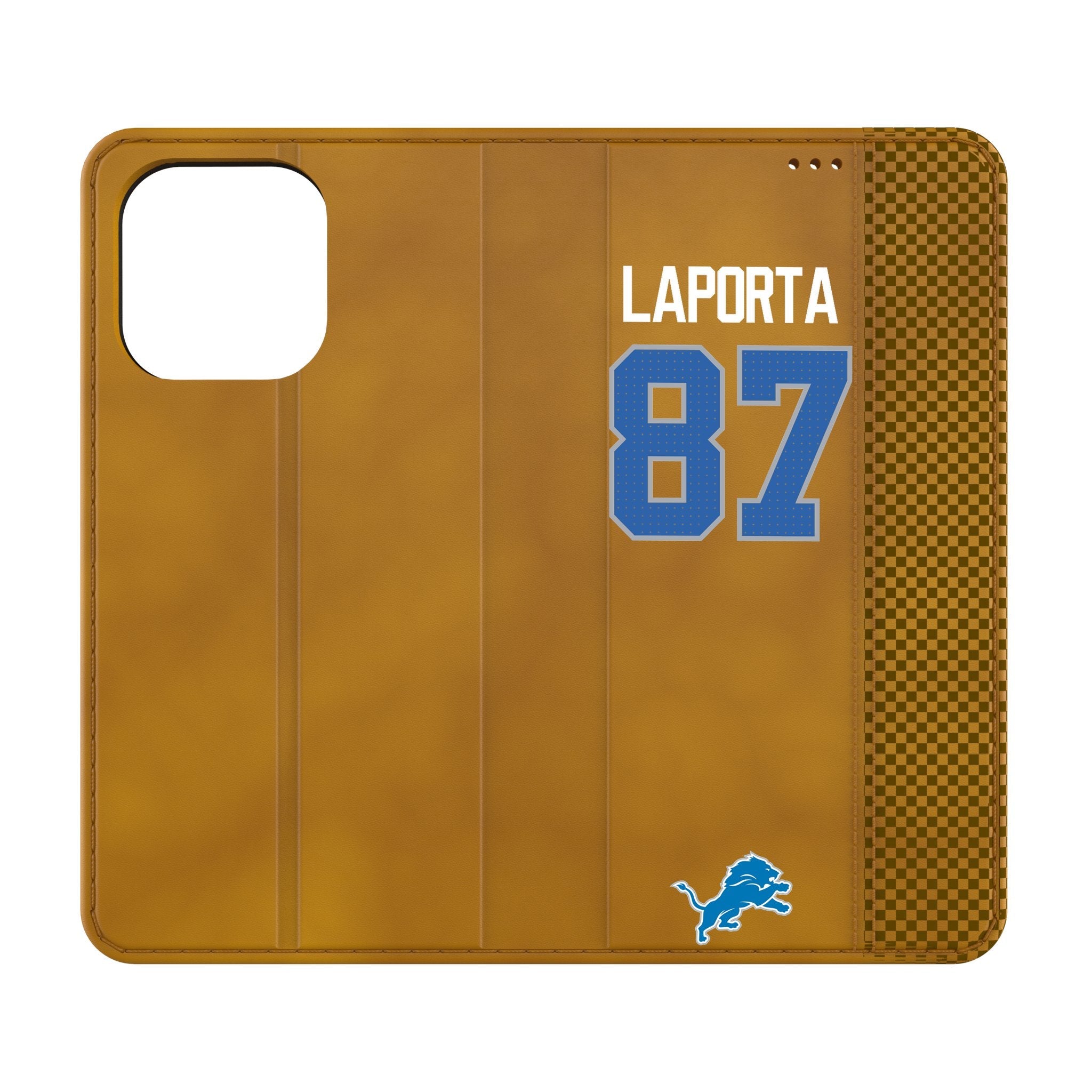Sam LaPorta Detroit Lions 87 Game Tactic Folio Phone Case for Apple iPhone - Sports Gifts, Sports Memorabilia, Sports Collectibles, Fan Shop