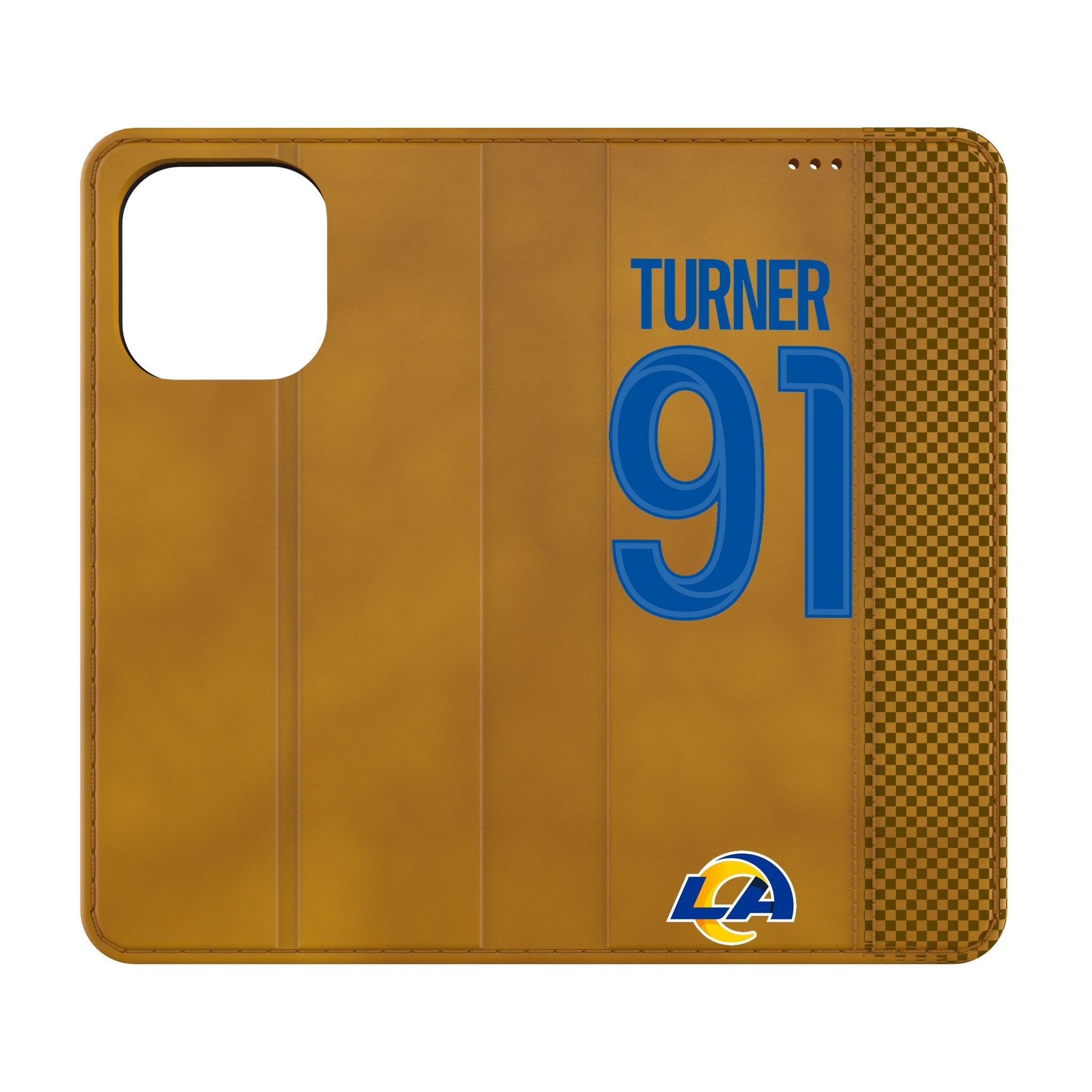 Kobie Turner Los Angeles Rams 91 Game Tactic Folio Phone Case for Apple iPhone - Sports Gifts, Sports Memorabilia, Sports Collectibles, Fan Shop