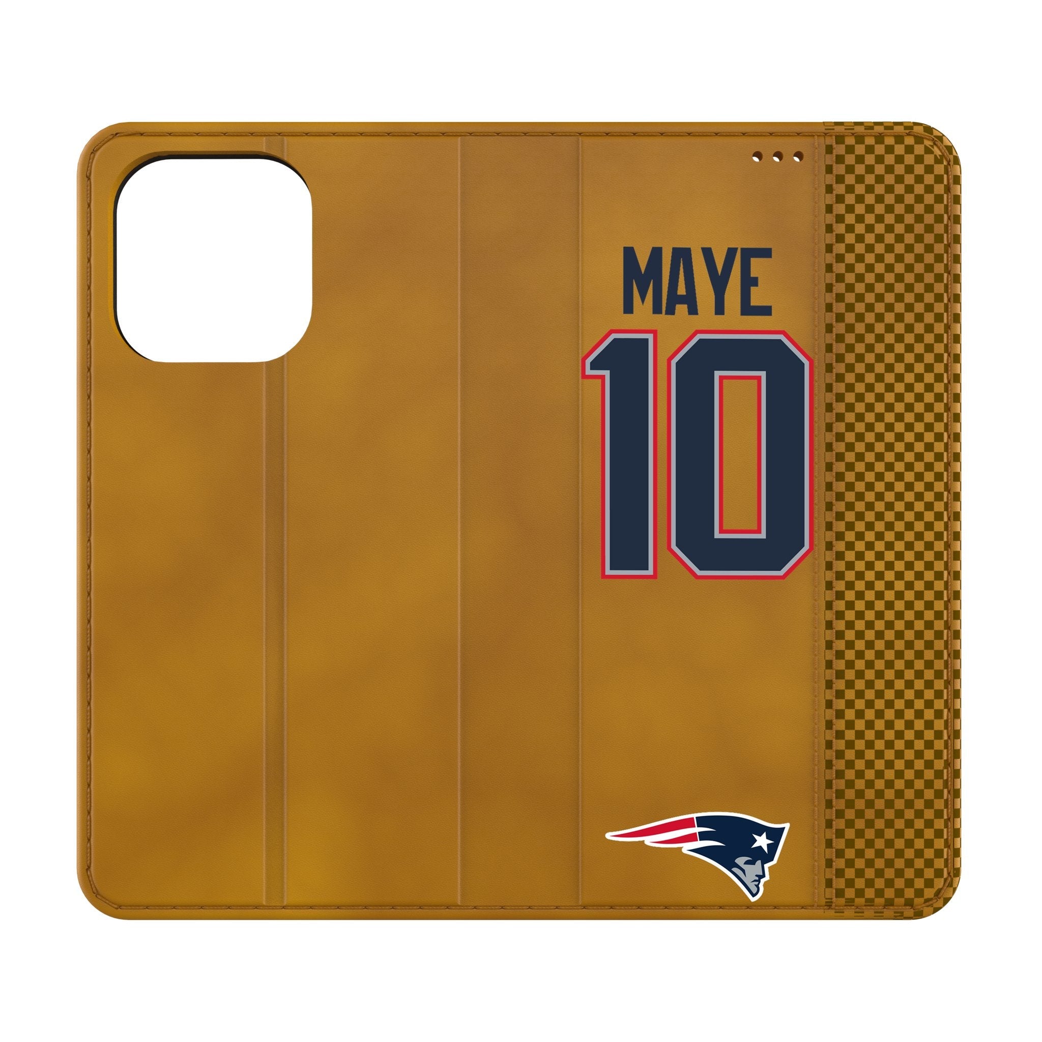 Drake Maye New England Patriots 10 Game Tactic Folio Phone Case for Apple iPhone - Sports Gifts, Sports Memorabilia, Sports Collectibles, Fan Shop