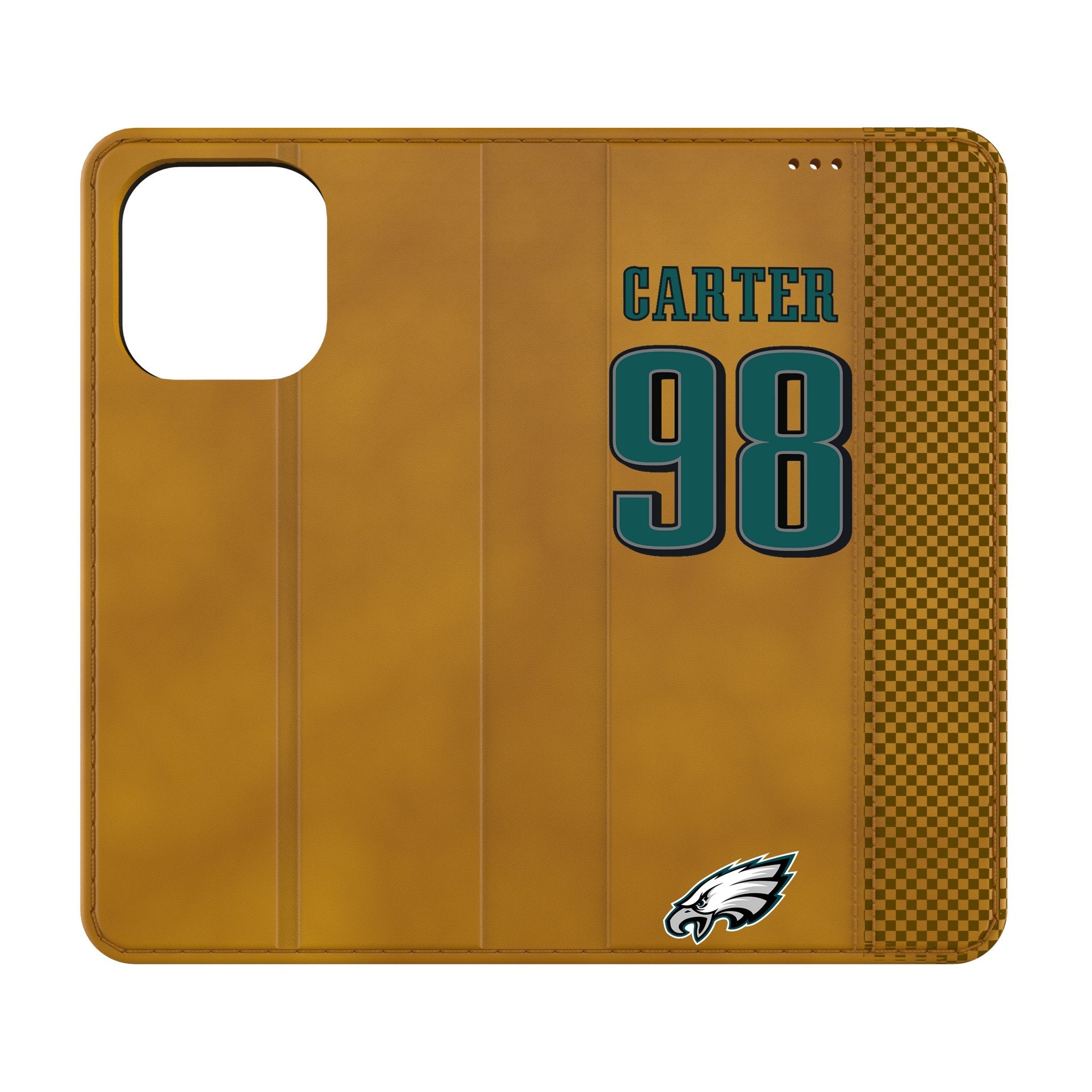 Jalen Carter Philadelphia Eagles 98 Game Tactic Folio Phone Case for Apple iPhone - Sports Gifts, Sports Memorabilia, Sports Collectibles, Fan Shop