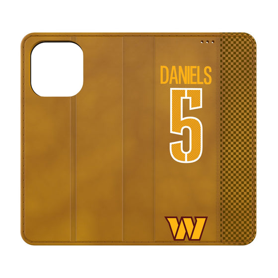 Jayden Daniels Washington Commanders 5 Game Tactic Folio Phone Case for Apple iPhone - Sports Gifts, Sports Memorabilia, Sports Collectibles, Fan Shop