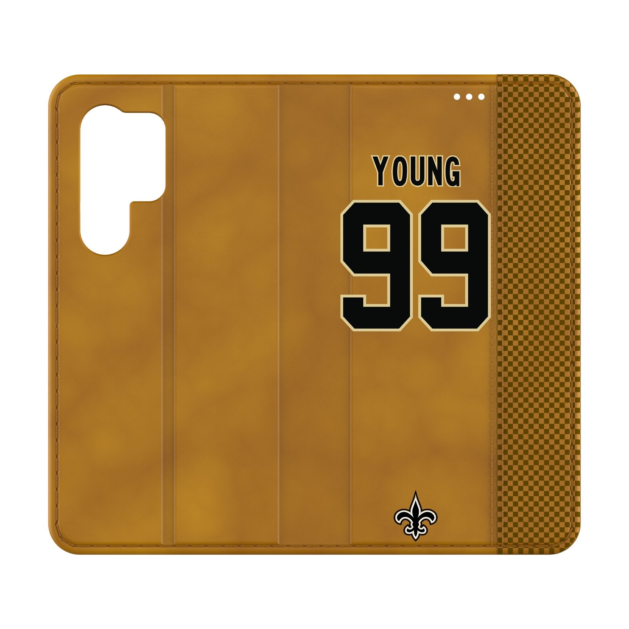 Chase Young New Orleans Saints 99 Game Tactic Folio Phone Case for Samsung Galaxy - Sports Gifts, Sports Memorabilia, Sports Collectibles, Fan Shop
