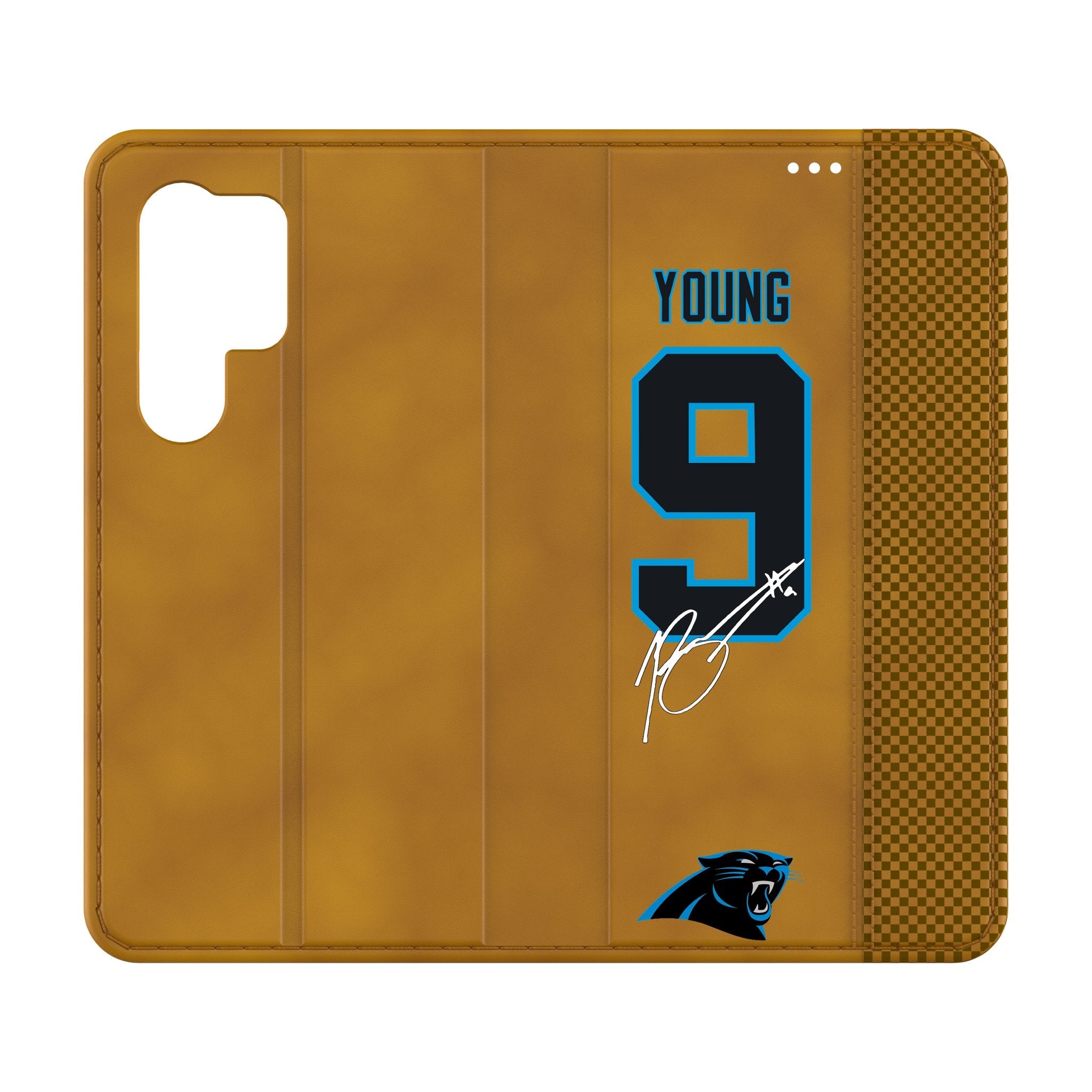 Bryce Young Carolina Panthers 9 Game Tactic Folio Phone Case for Samsung Galaxy - Sports Gifts, Sports Memorabilia, Sports Collectibles, Fan Shop