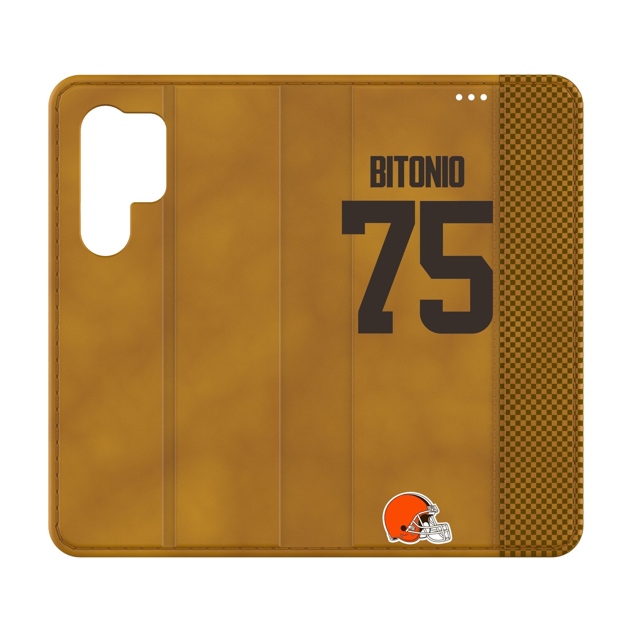 Joel Bitonio Cleveland Browns 75 Game Tactic Folio Phone Case for Samsung Galaxy - Sports Gifts, Sports Memorabilia, Sports Collectibles, Fan Shop