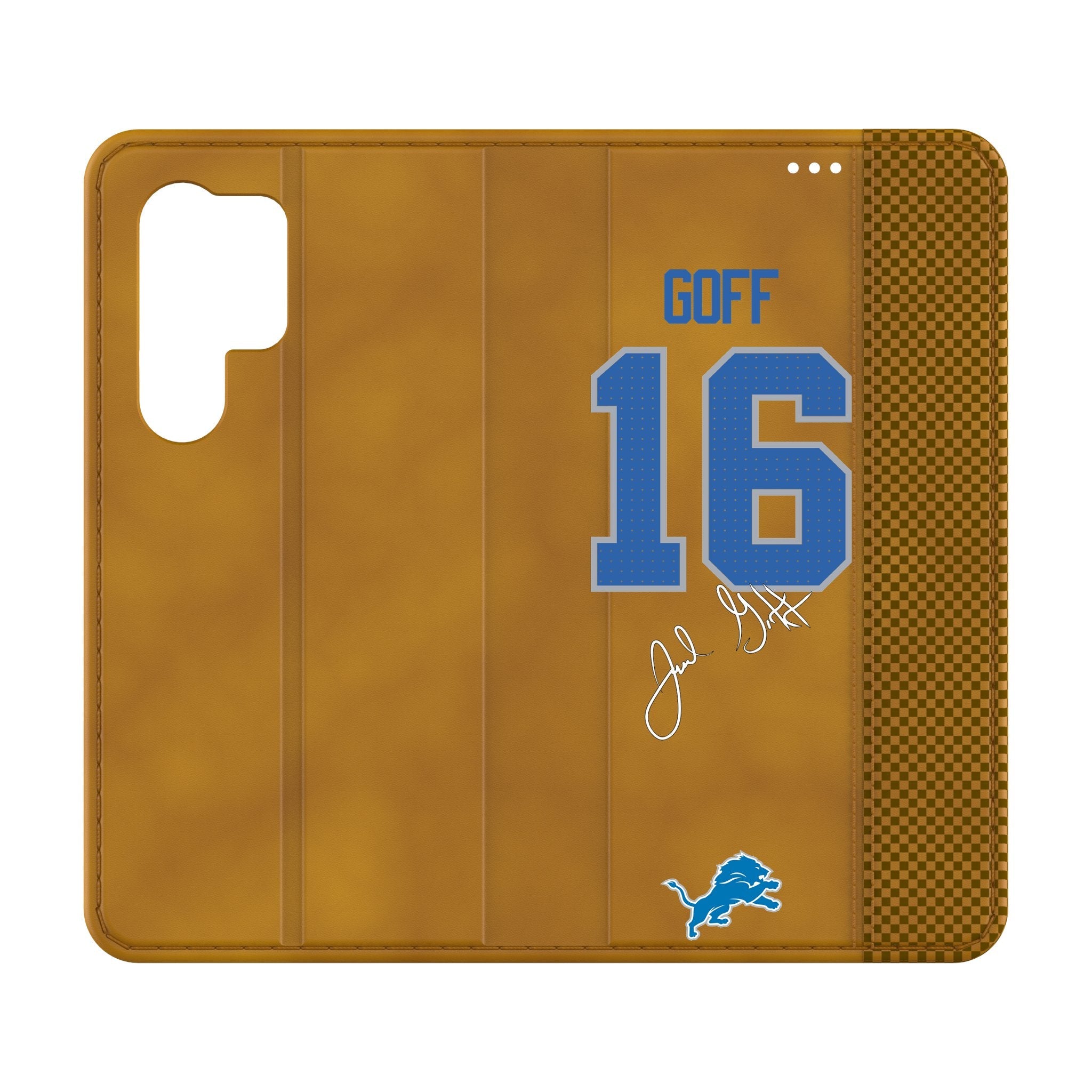 Jared Goff Detroit Lions 16 Game Tactic Folio Phone Case for Samsung Galaxy - Sports Gifts, Sports Memorabilia, Sports Collectibles, Fan Shop
