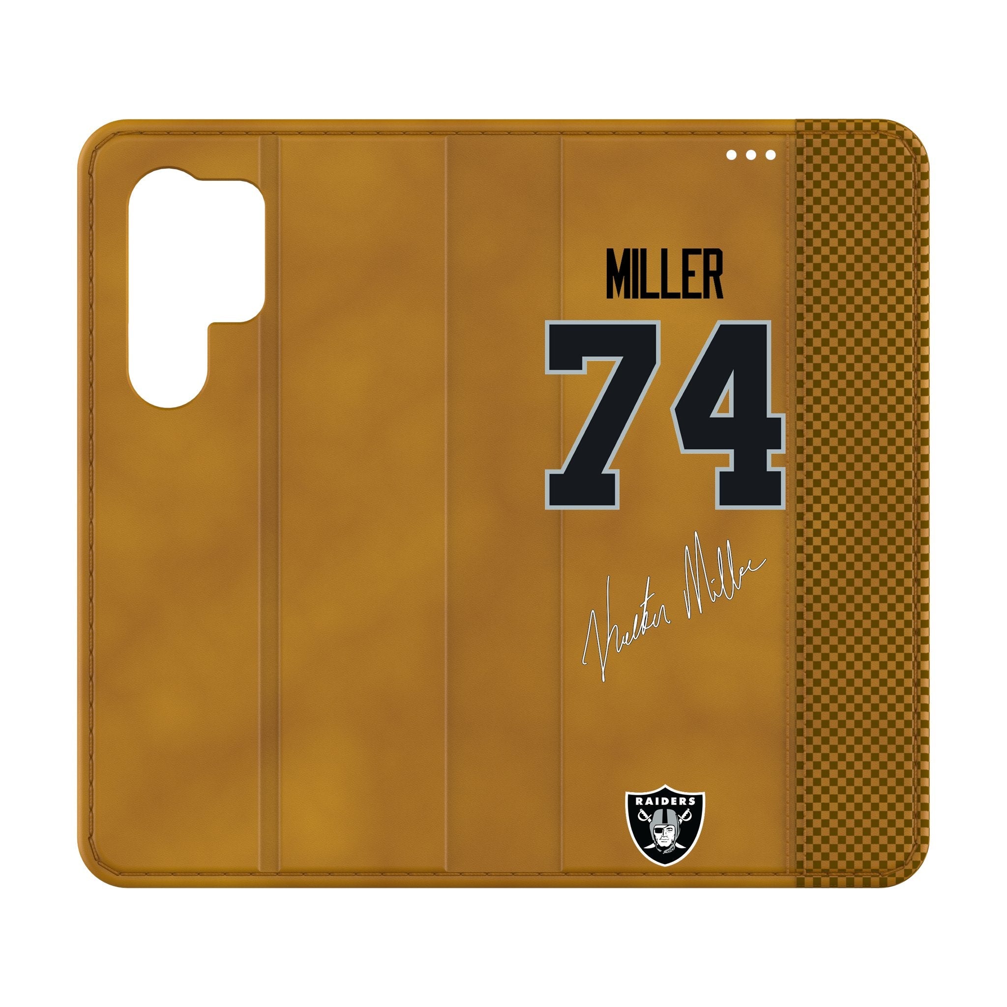 Kolton Miller Las Vegas Raiders 74 Game Tactic Folio Phone Case for Samsung Galaxy - Sports Gifts, Sports Memorabilia, Sports Collectibles, Fan Shop