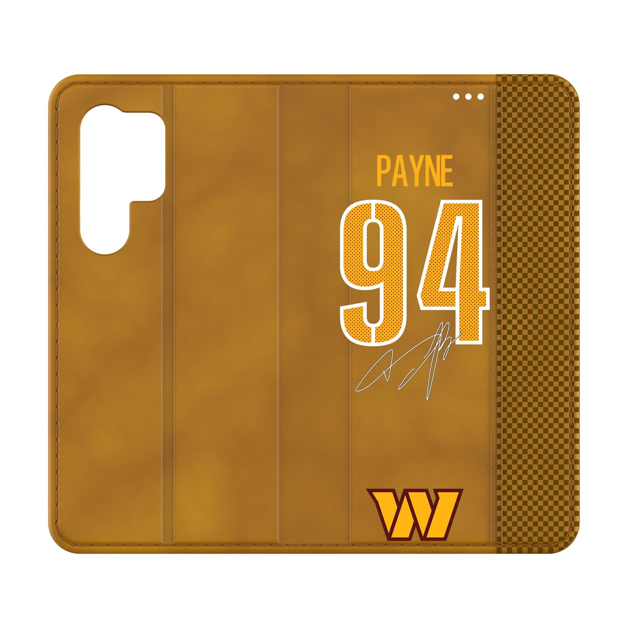 Daron Payne Washington Commanders 94 Game Tactic Folio Phone Case for Samsung Galaxy - Sports Gifts, Sports Memorabilia, Sports Collectibles, Fan Shop