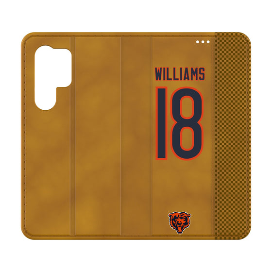 Caleb Williams Chicago Bears 18 Game Tactic Folio Phone Case for Samsung Galaxy - Sports Gifts, Sports Memorabilia, Sports Collectibles, Fan Shop