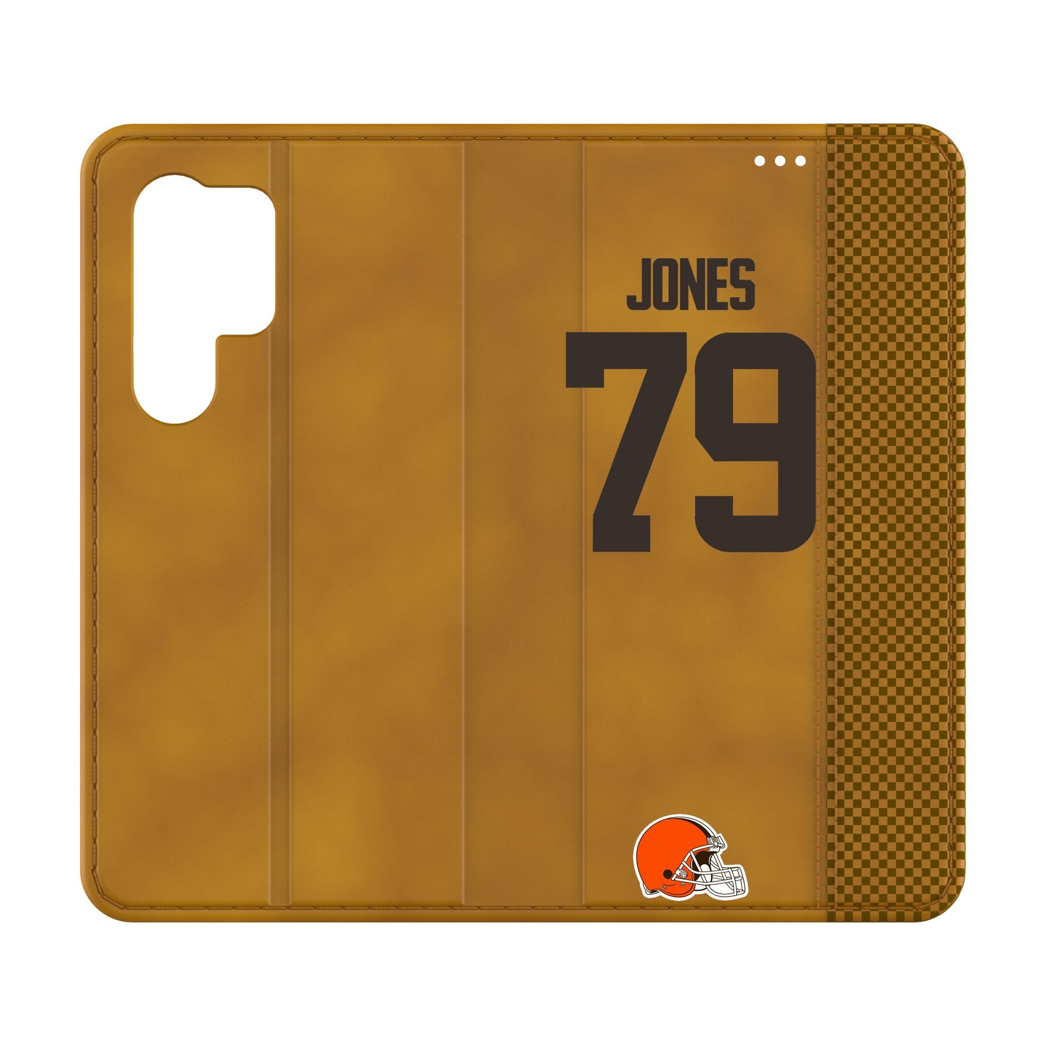 Dawand Jones Cleveland Browns 79 Game Tactic Folio Phone Case for Samsung Galaxy - Sports Gifts, Sports Memorabilia, Sports Collectibles, Fan Shop