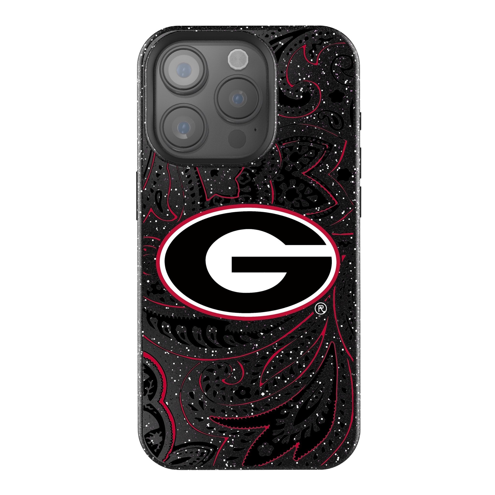 University of Georgia Bulldogs Paisley Bling Phone Case for Apple iPhone - Sports Gifts, Sports Memorabilia, Sports Collectibles, Fan Shop