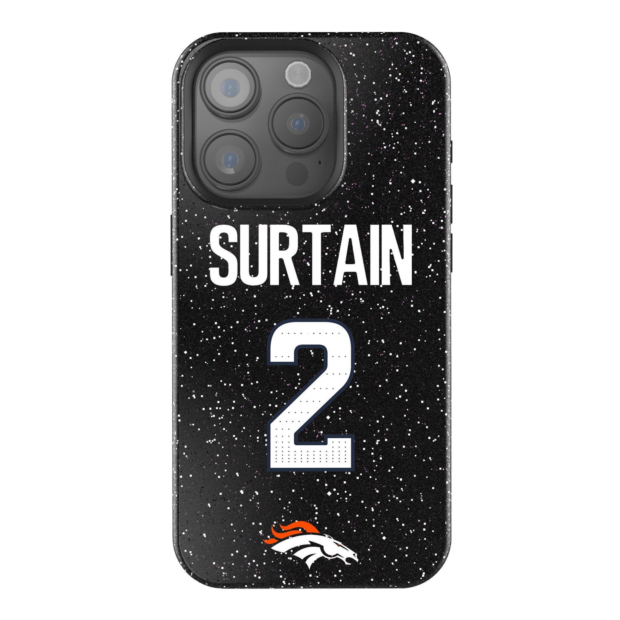 Pat Surtain II Denver Broncos 2 Game Tactic Bling Phone Case for Apple iPhone - Sports Gifts, Sports Memorabilia, Sports Collectibles, Fan Shop