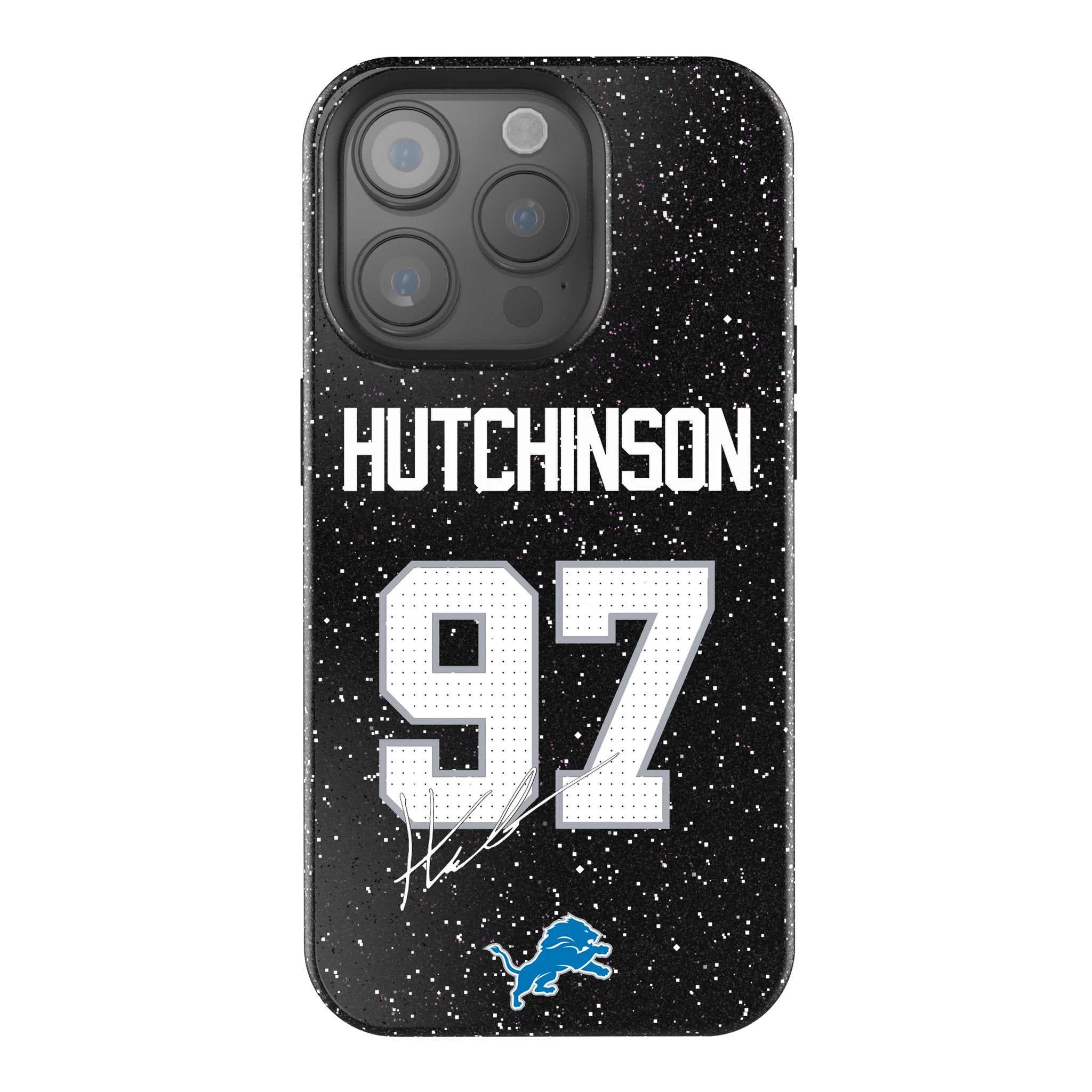 Aidan Hutchinson Detroit Lions 97 Ready Bling Phone Case - Sports Gifts, Sports Memorabilia, Sports Collectibles, Fan Shop