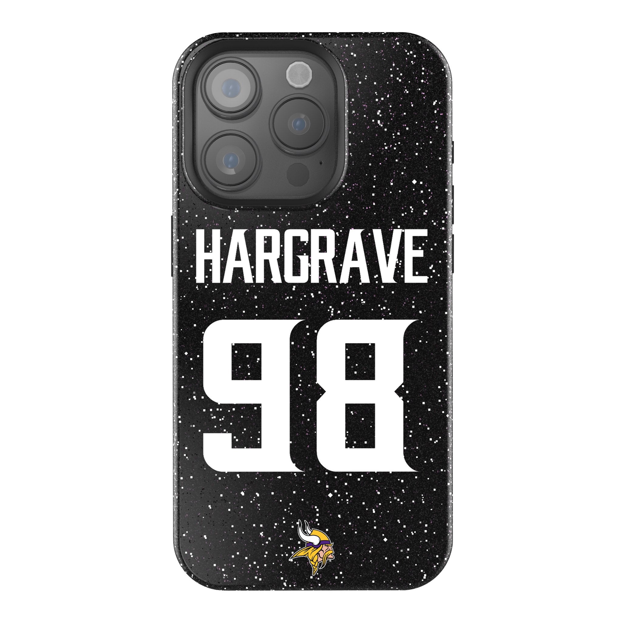 Javon Hargrave Minnesota Vikings 98 Game Tactic Bling Phone Case for Apple iPhone - Sports Gifts, Sports Memorabilia, Sports Collectibles, Fan Shop