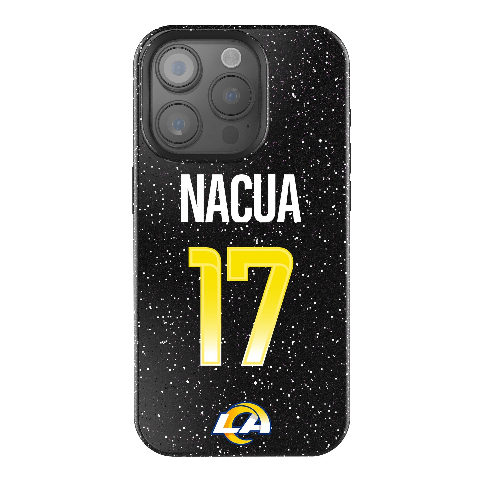 Puka Nacua Los Angeles Rams 17 Game Tactic Bling Phone Case for Apple iPhone - Sports Gifts, Sports Memorabilia, Sports Collectibles, Fan Shop