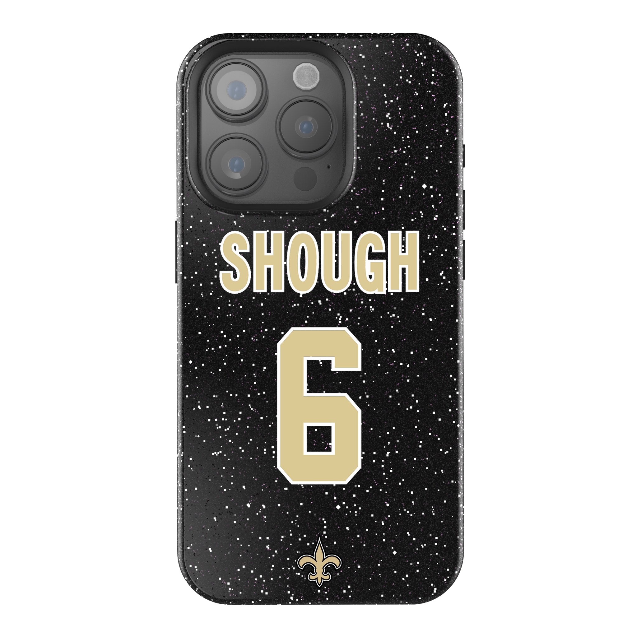 Tyler Shough New Orleans Saints 6 Game Tactic Bling Phone Case for Apple iPhone - Sports Gifts, Sports Memorabilia, Sports Collectibles, Fan Shop