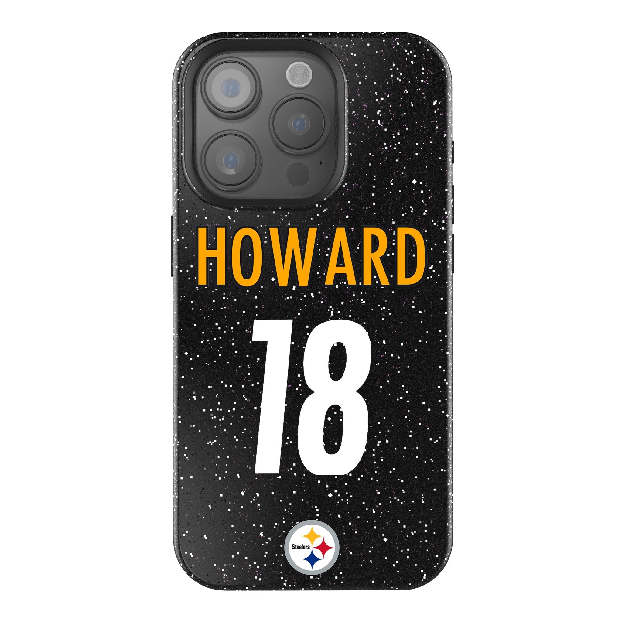 Will Howard Pittsburgh Steelers 18 Game Tactic Bling Phone Case for Apple iPhone - Sports Gifts, Sports Memorabilia, Sports Collectibles, Fan Shop