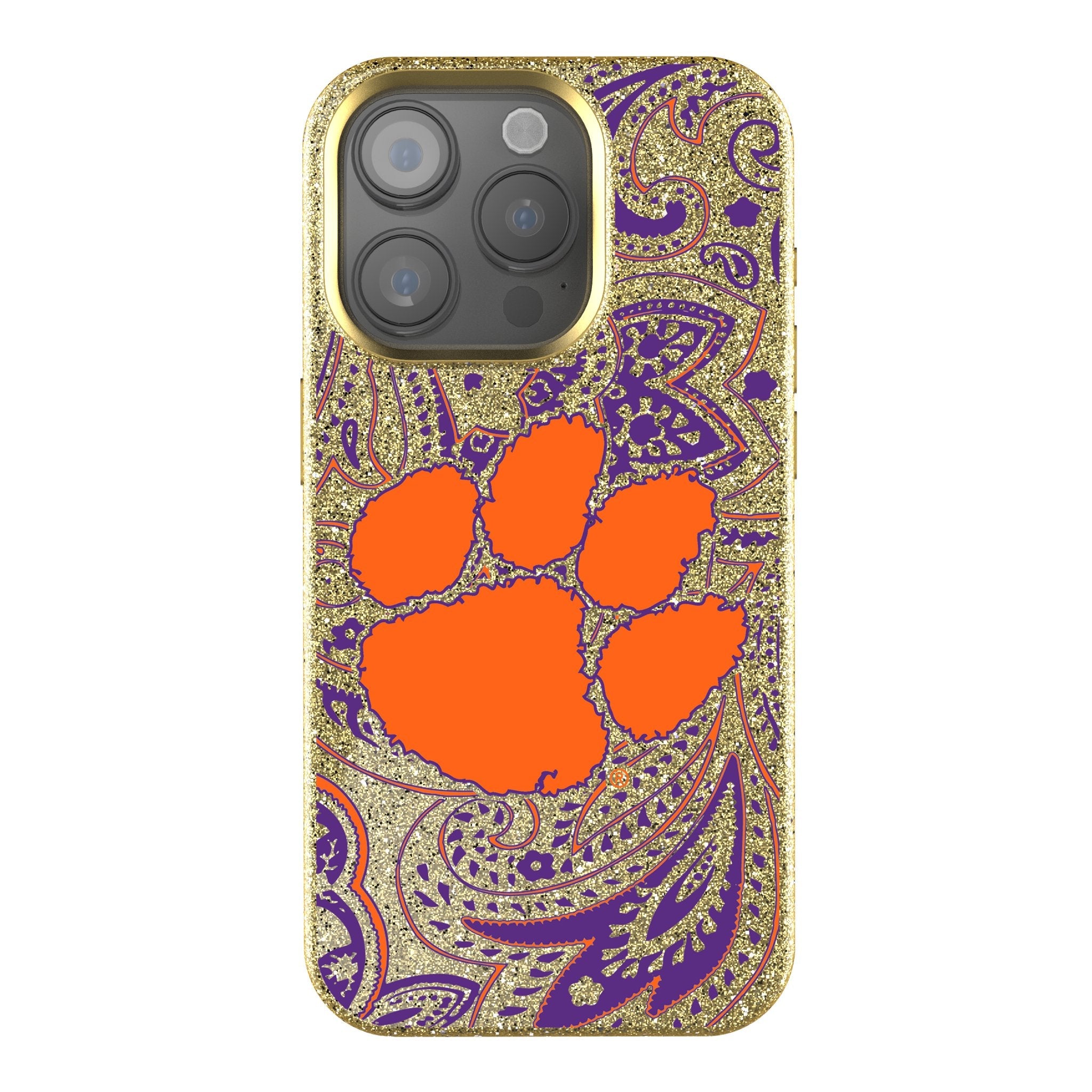 Clemson University Tigers Paisley Bling Phone Case - Sports Gifts, Sports Memorabilia, Sports Collectibles, Fan Shop