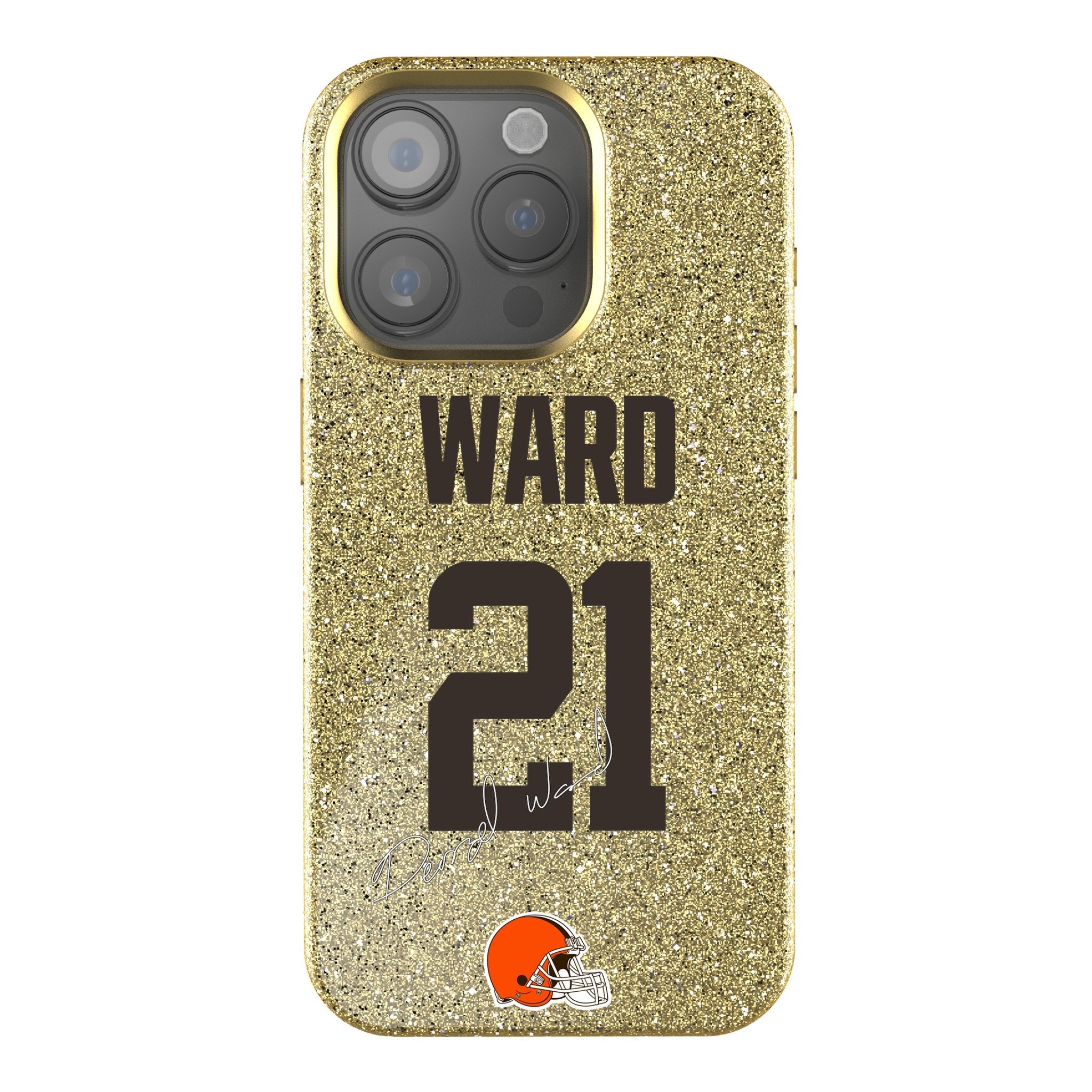 Denzel Ward Cleveland Browns 21 Ready Bling Phone Case - Sports Gifts, Sports Memorabilia, Sports Collectibles, Fan Shop