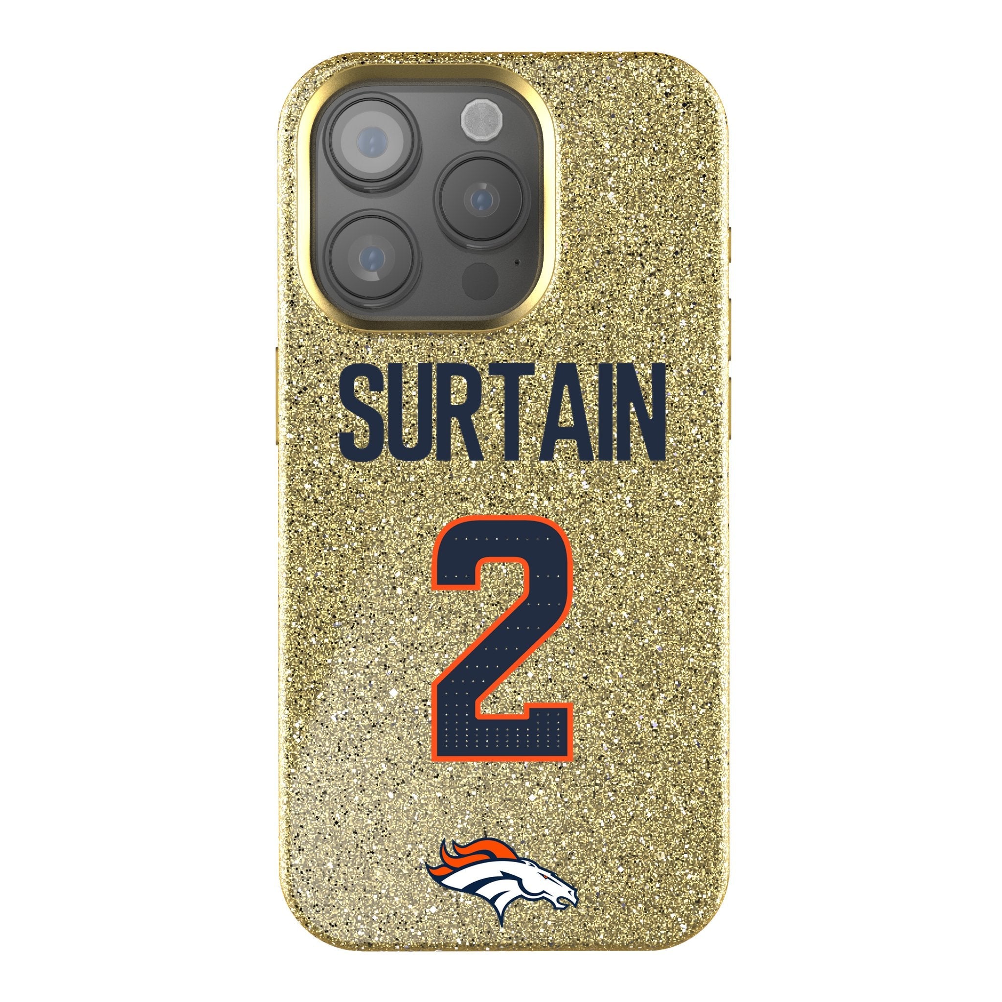 Pat Surtain II Denver Broncos 2 Game Tactic Bling Phone Case for Apple iPhone - Sports Gifts, Sports Memorabilia, Sports Collectibles, Fan Shop