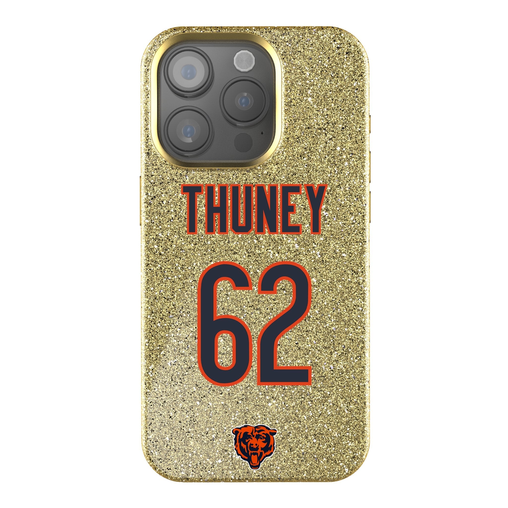 Joe Thuney Chicago Bears 62 Game Tactic Bling Phone Case for Apple iPhone - Sports Gifts, Sports Memorabilia, Sports Collectibles, Fan Shop