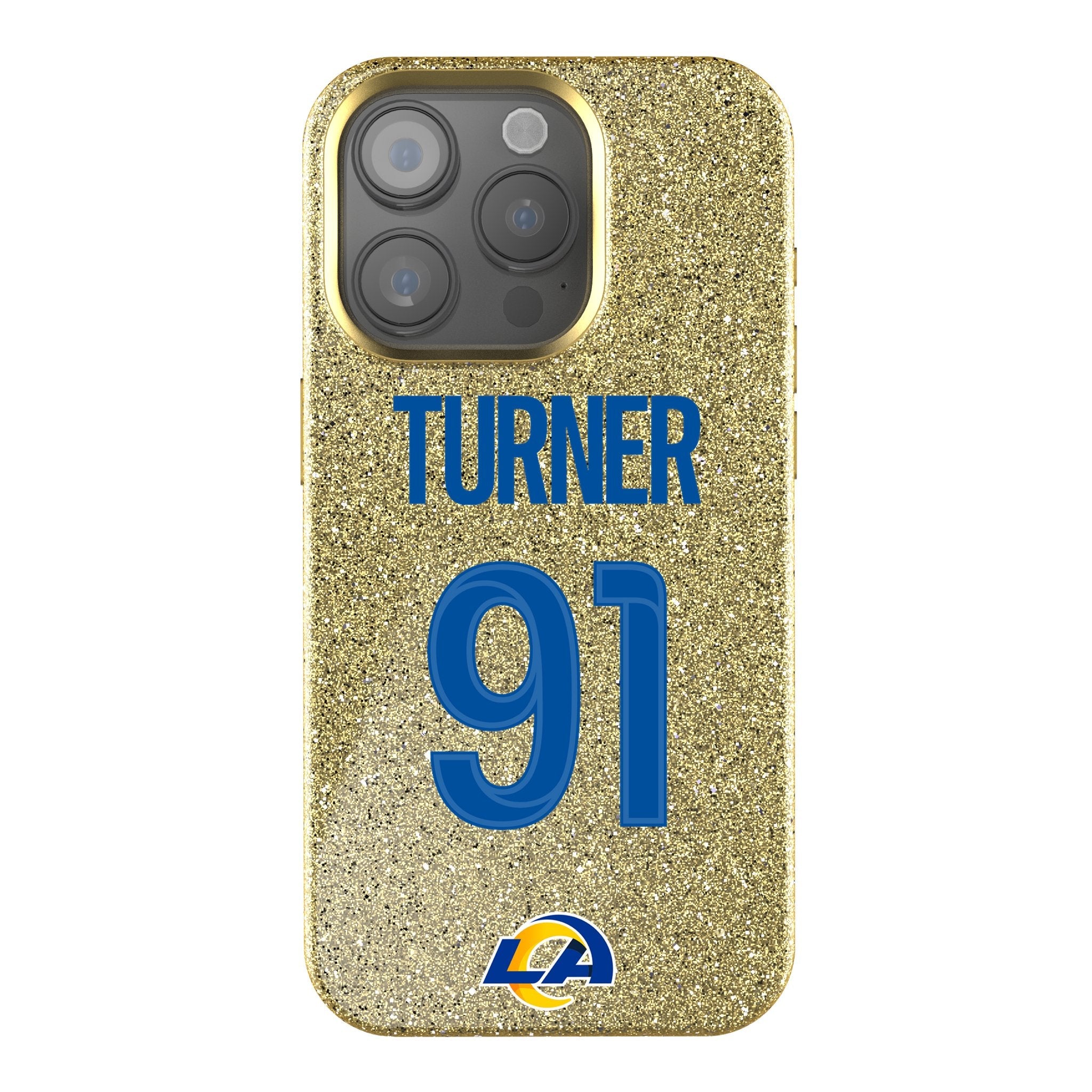 Kobie Turner Los Angeles Rams 91 Ready Bling Phone Case - Sports Gifts, Sports Memorabilia, Sports Collectibles, Fan Shop