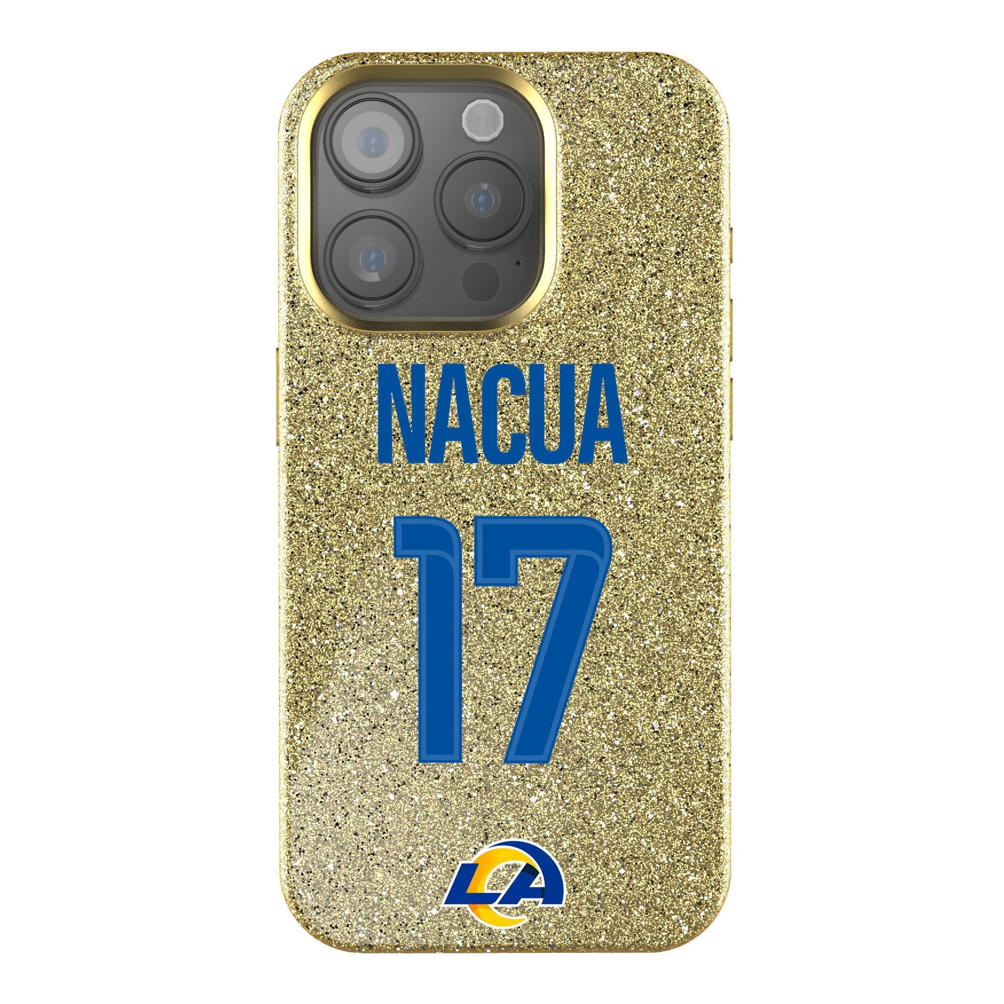 Puka Nacua Los Angeles Rams 17 Game Tactic Bling Phone Case for Apple iPhone - Sports Gifts, Sports Memorabilia, Sports Collectibles, Fan Shop