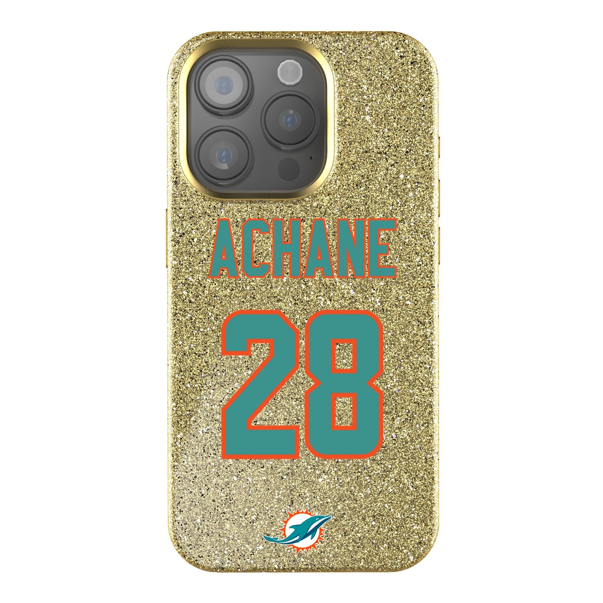 De'Von Achane Miami Dolphins 28 Ready Bling Phone Case - Sports Gifts, Sports Memorabilia, Sports Collectibles, Fan Shop