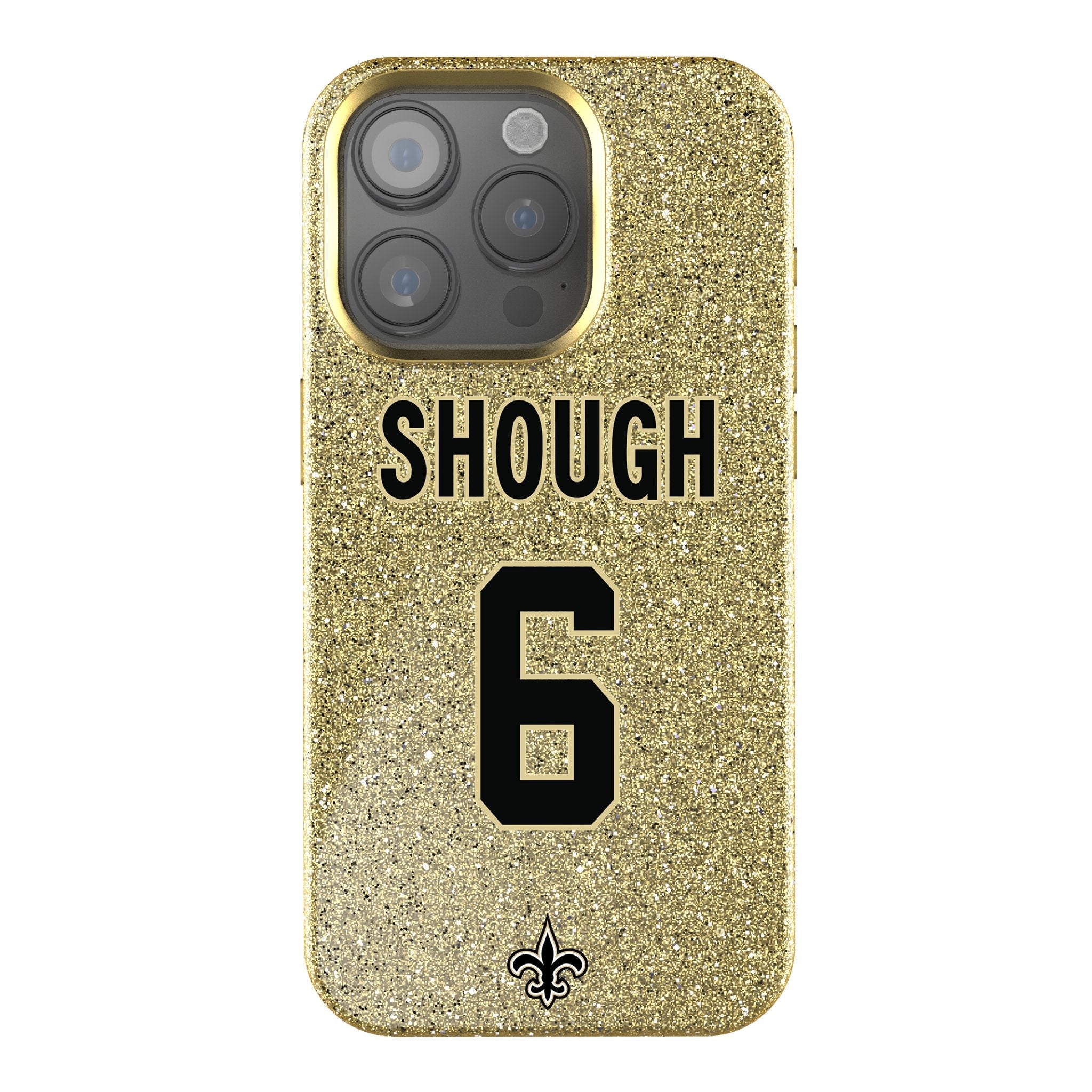 Tyler Shough New Orleans Saints 6 Game Tactic Bling Phone Case for Apple iPhone - Sports Gifts, Sports Memorabilia, Sports Collectibles, Fan Shop