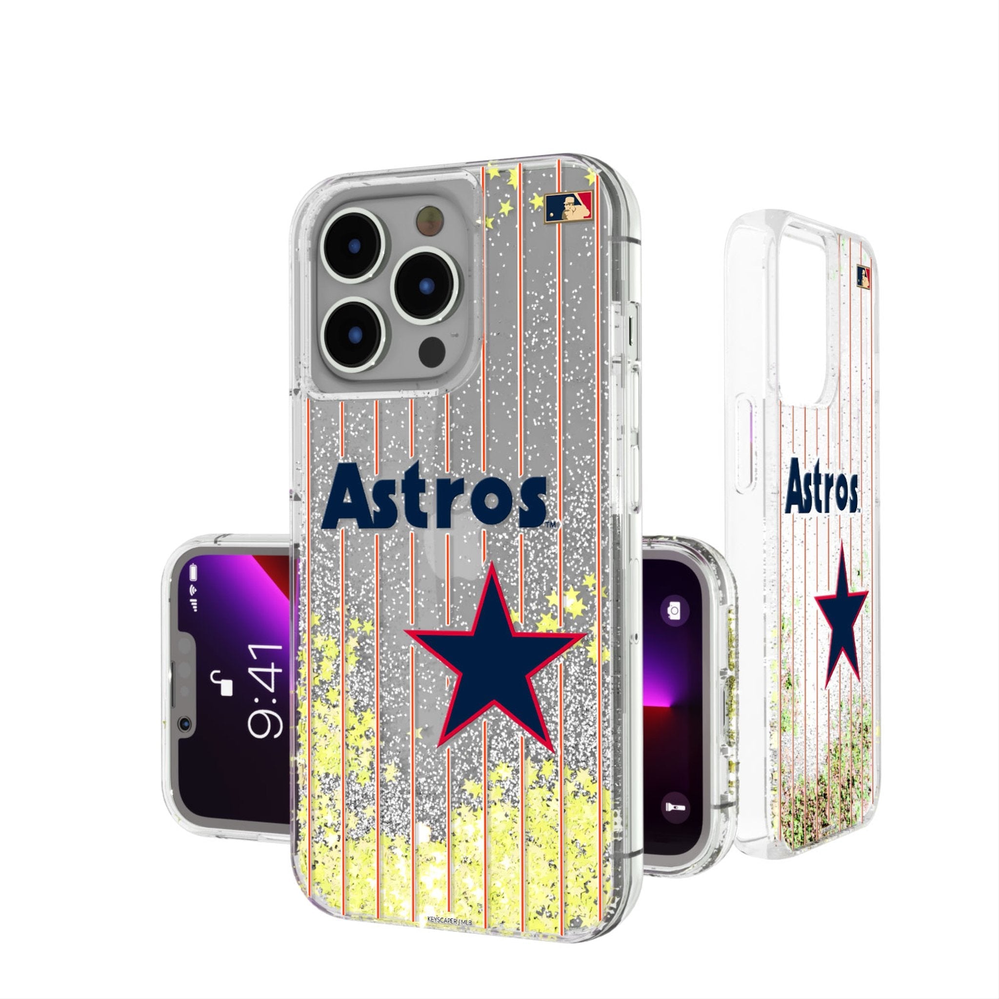 Houston Astros 1975-1981 - Cooperstown Collection Pinstripe Glitter Phone Case - Sports Gifts, Sports Memorabilia, Sports Collectibles, Fan Shop