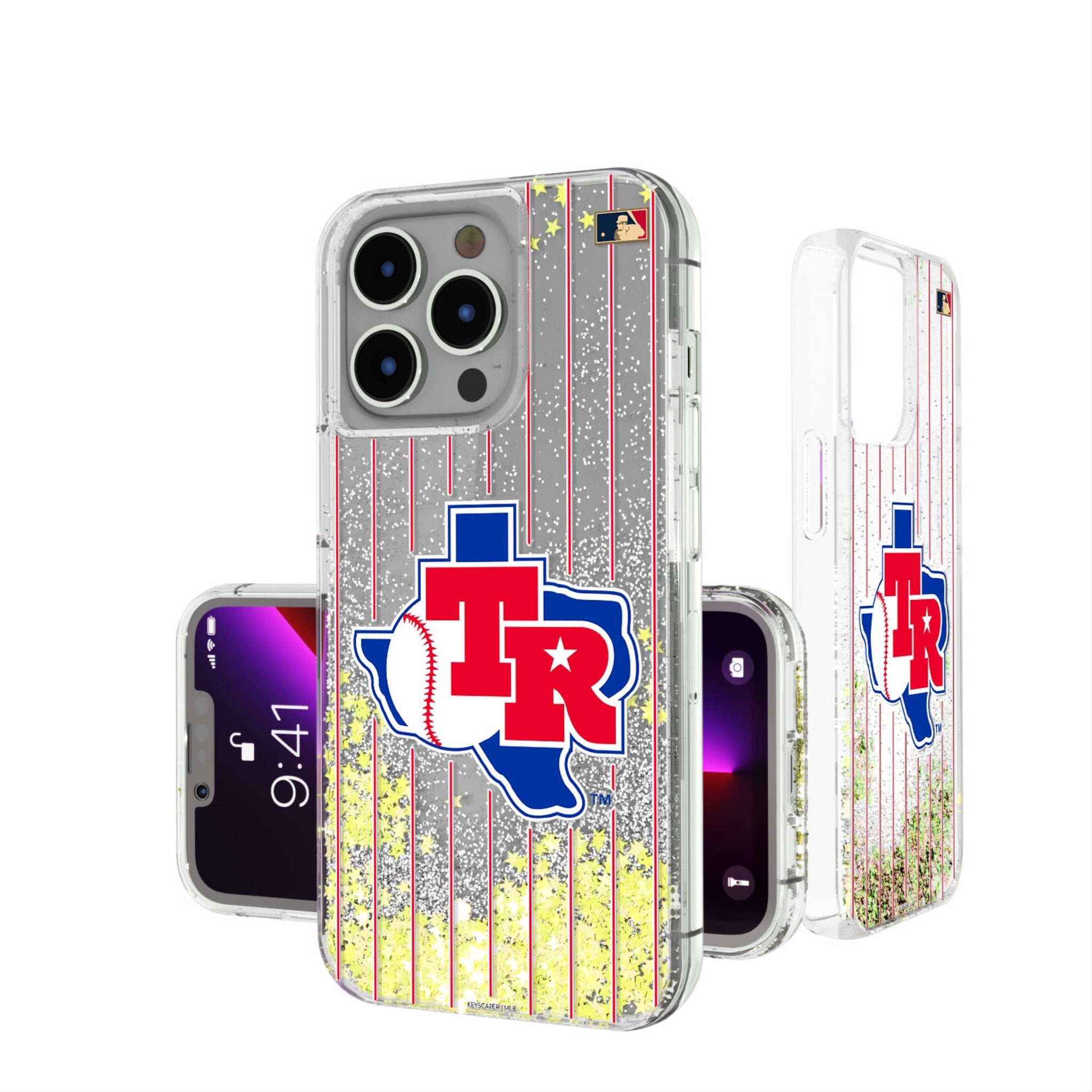 Texas Rangers 1981-1983 - Cooperstown Collection Pinstripe Glitter Phone Case - Sports Gifts, Sports Memorabilia, Sports Collectibles, Fan Shop