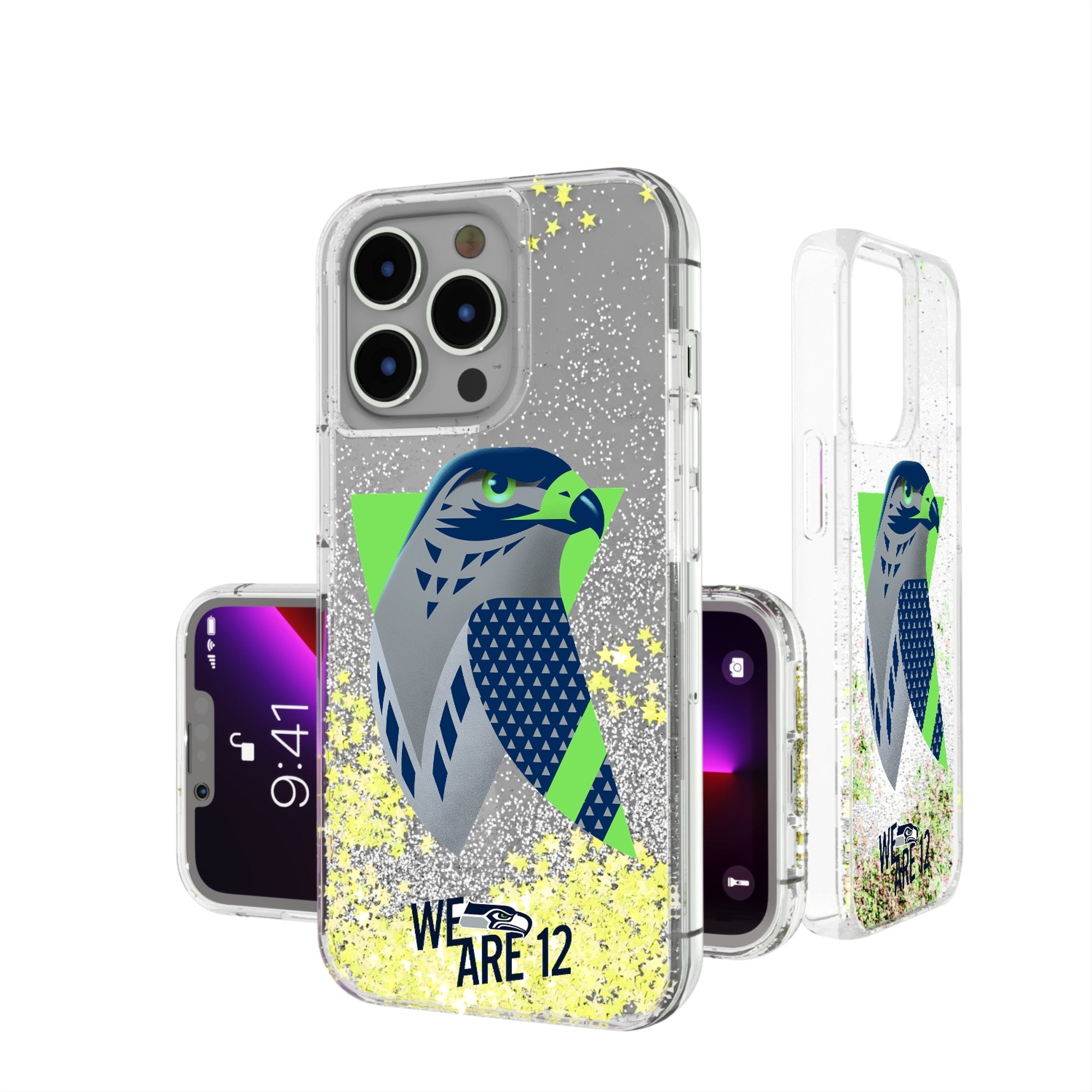 Seattle Seahawks 2024 Illustrated Limited Edition Glitter Phone Case - Sports Gifts, Sports Memorabilia, Sports Collectibles, Fan Shop