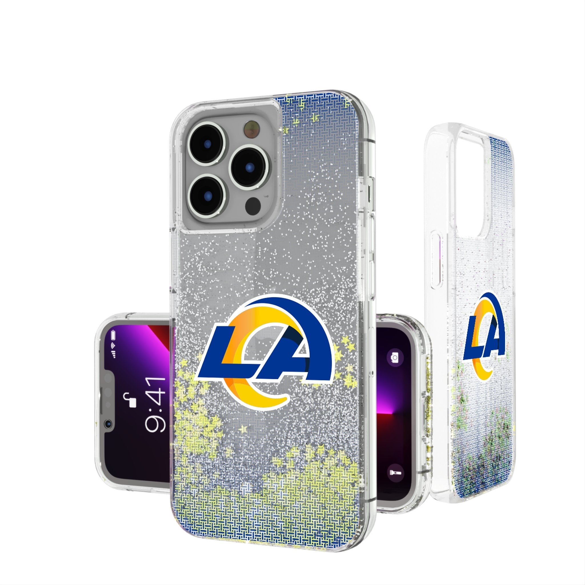 Los Angeles Rams Linen Glitter Phone Case - Sports Gifts, Sports Memorabilia, Sports Collectibles, Fan Shop