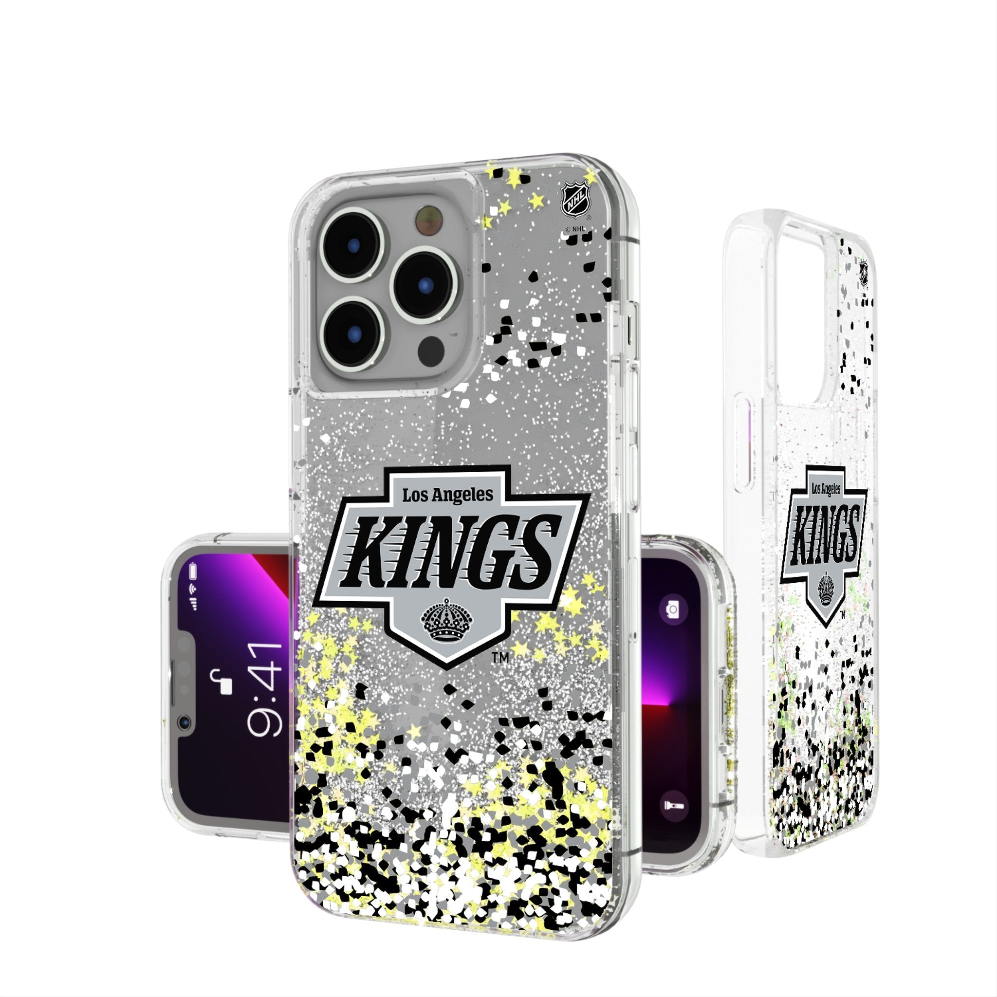 LA Kings Confetti Glitter Phone Case - Sports Gifts, Sports Memorabilia, Sports Collectibles, Fan Shop
